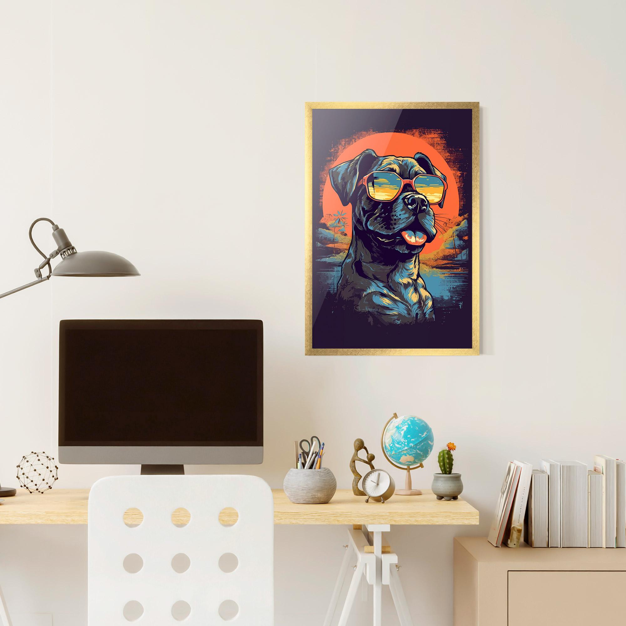 Gerahmte Poster Sunset Dog mockup 6