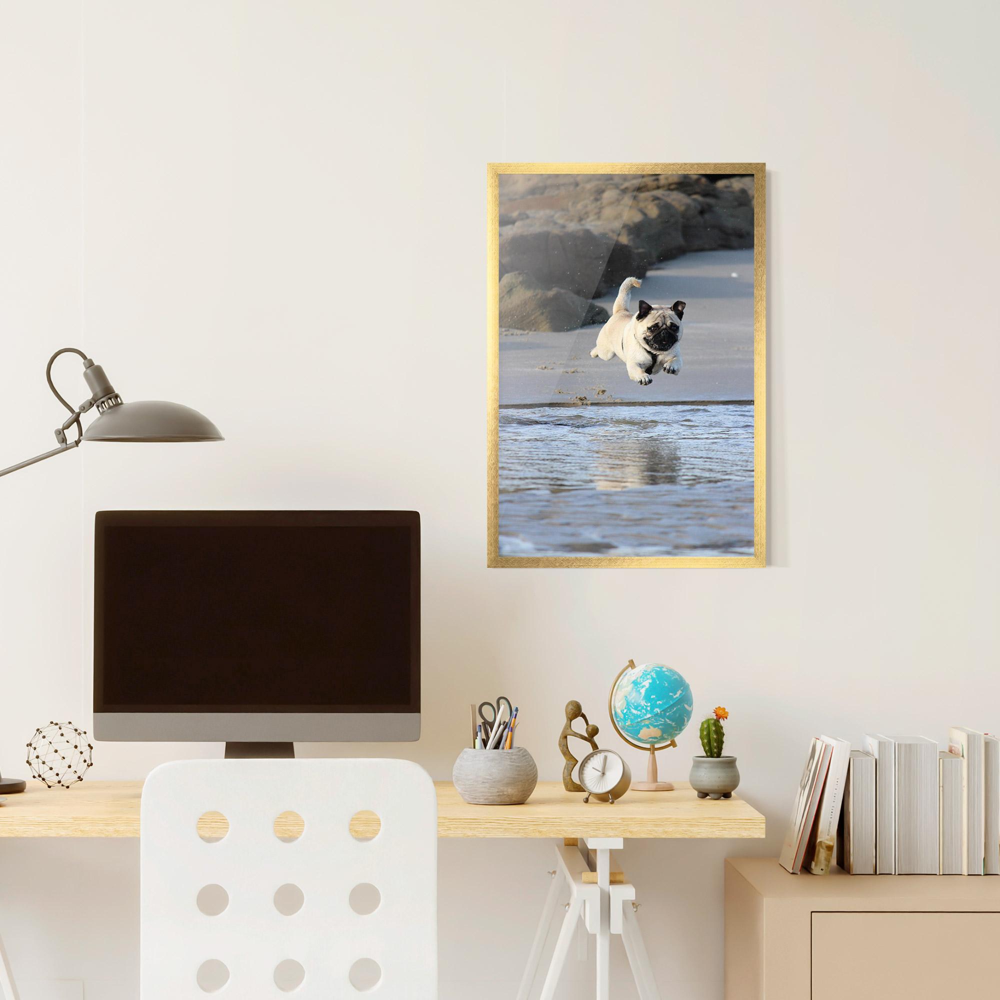 Gerahmte Poster Water Pug mockup 6