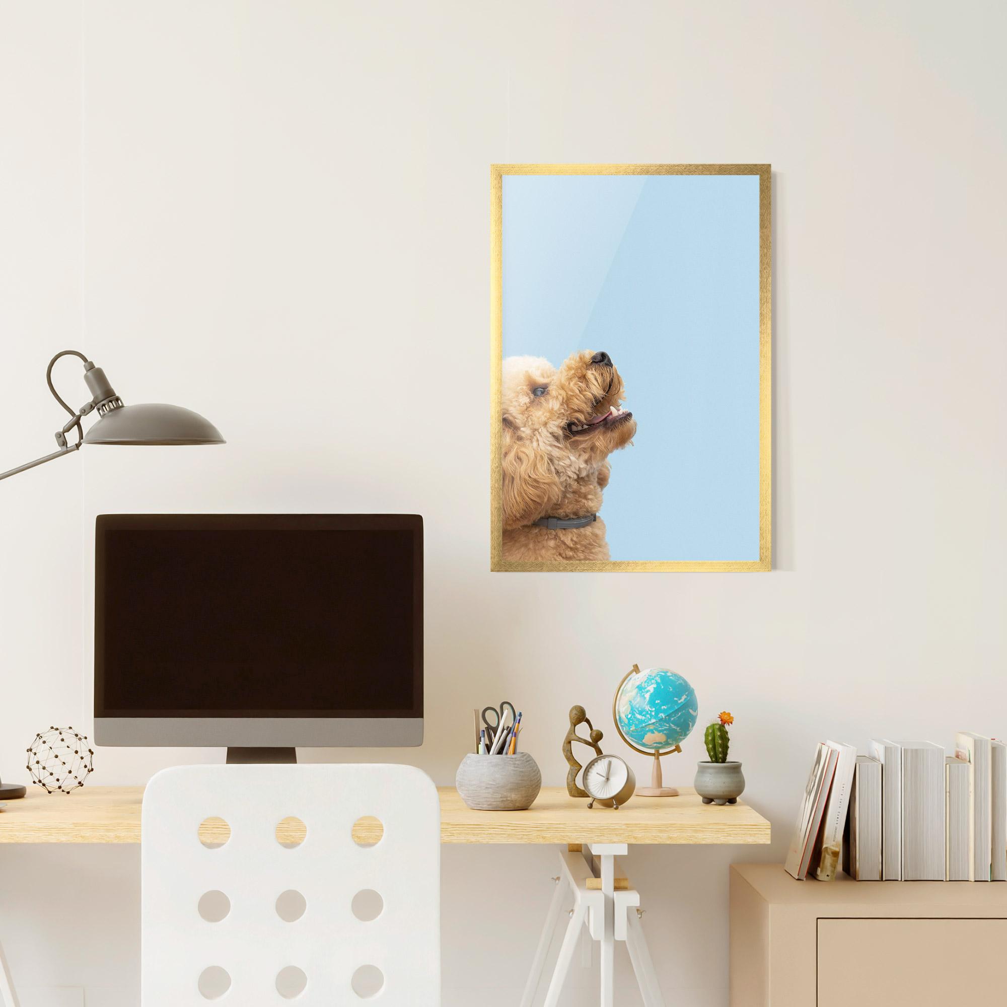 Gerahmte Poster Yellow Cute Dog mockup 6