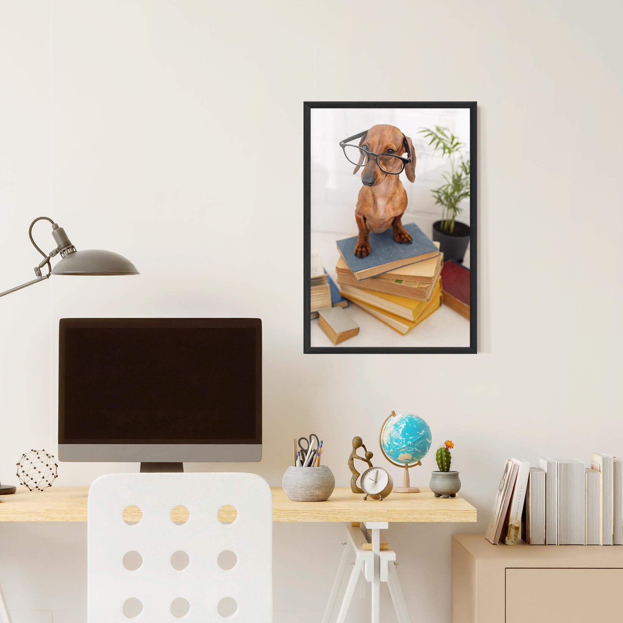Gerahmte Poster Books Cute Dog mockup 6