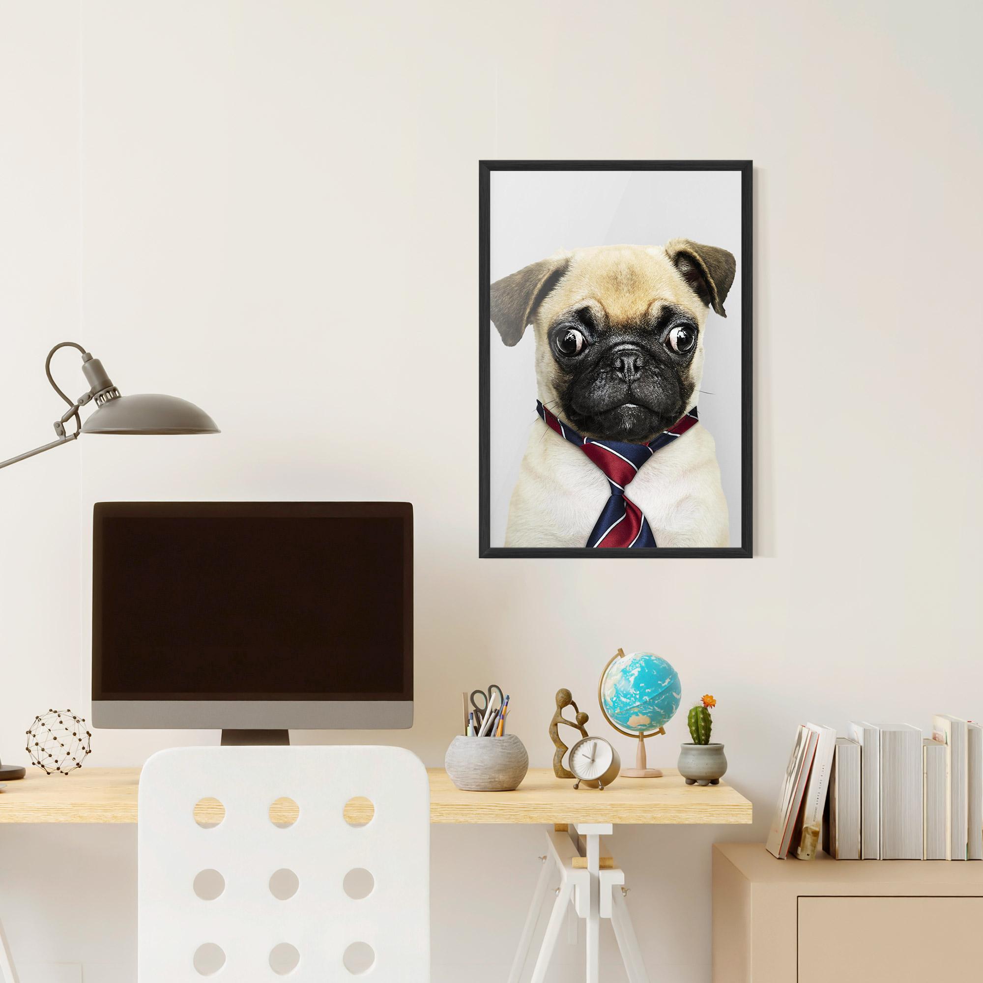 Gerahmte Poster Business Pug mockup 6