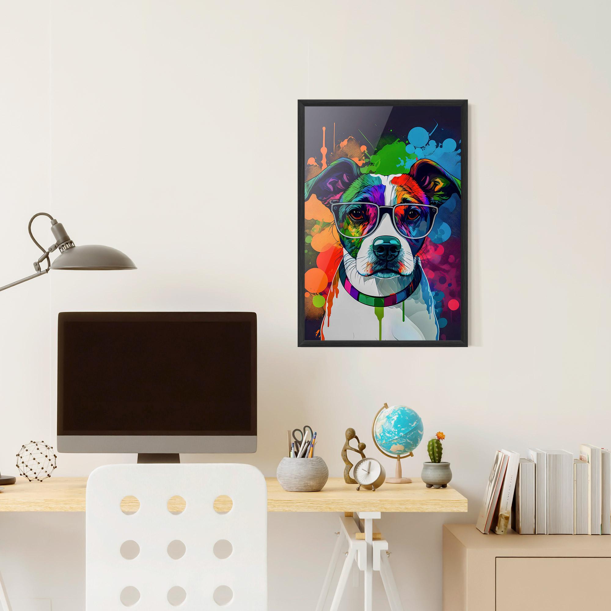 Gerahmte Poster Colorful Dog mockup 6