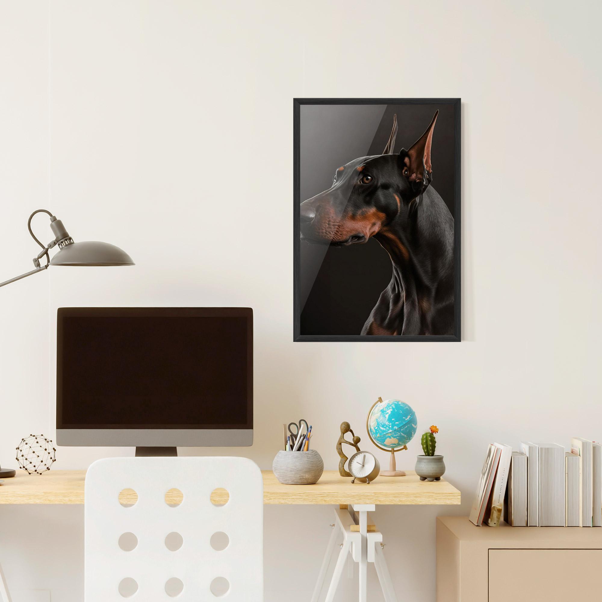 Gerahmte Poster Doberman Dog Portrait mockup 6