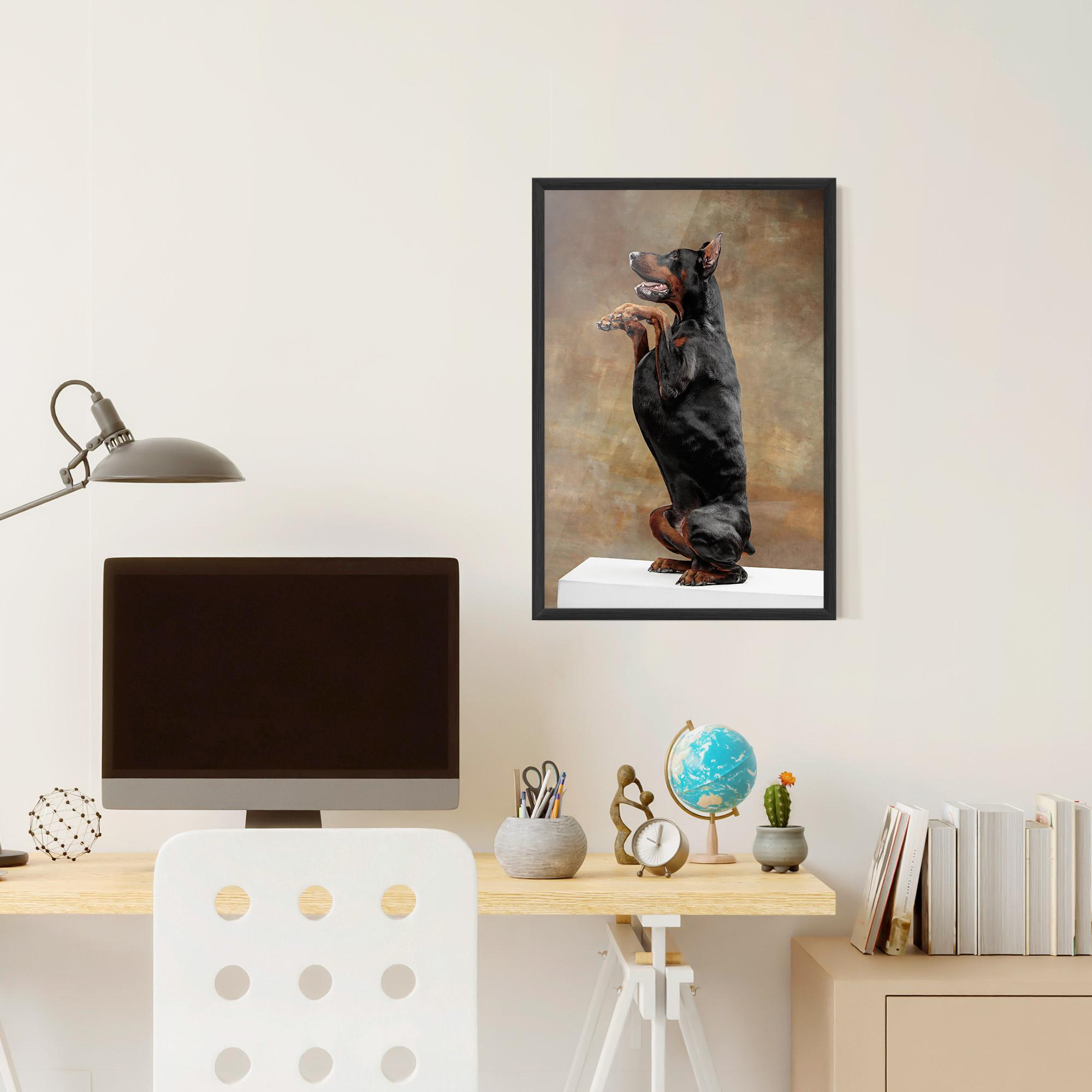 Gerahmte Poster Doberman Standing mockup 6