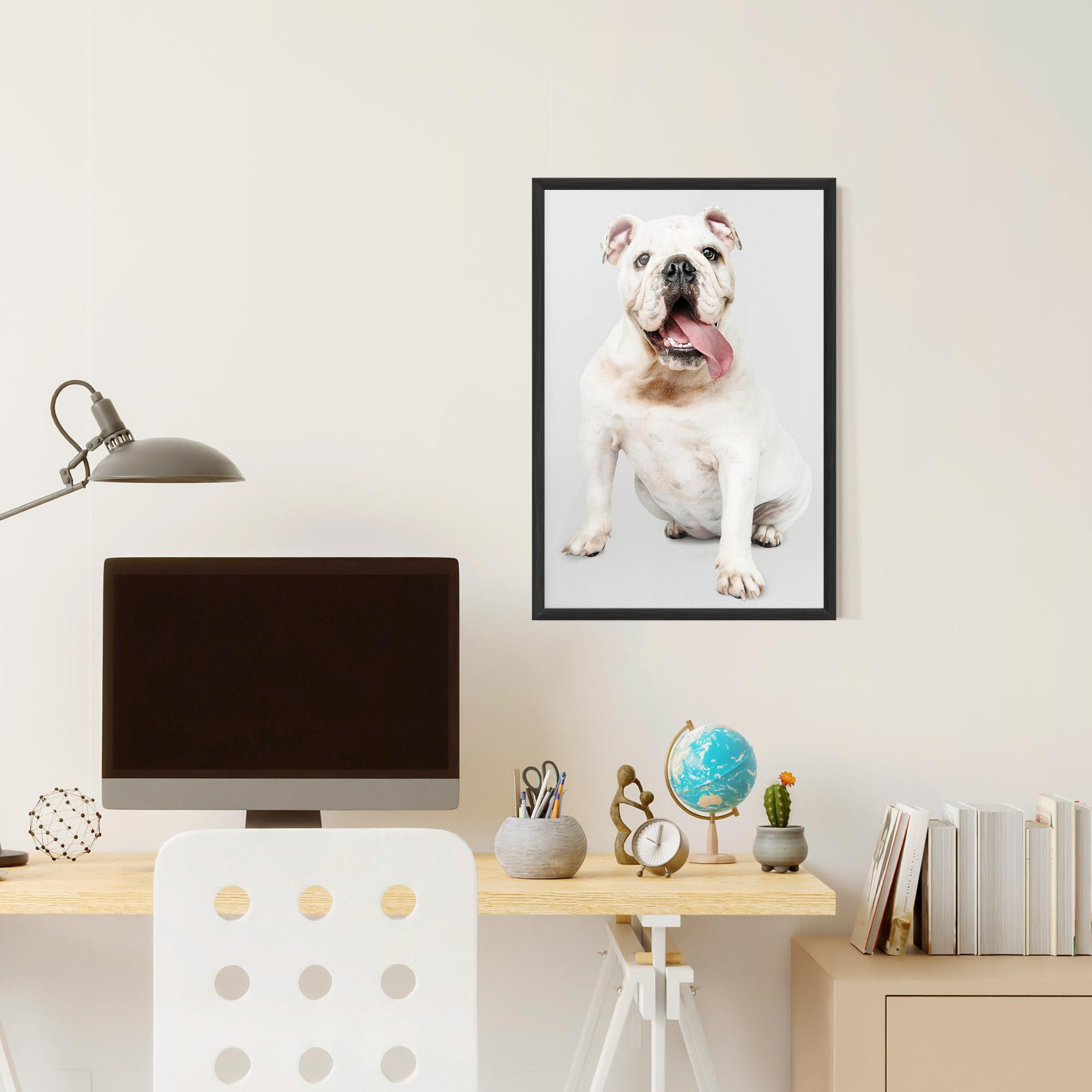 Gerahmte Poster Happy White Dog mockup 6