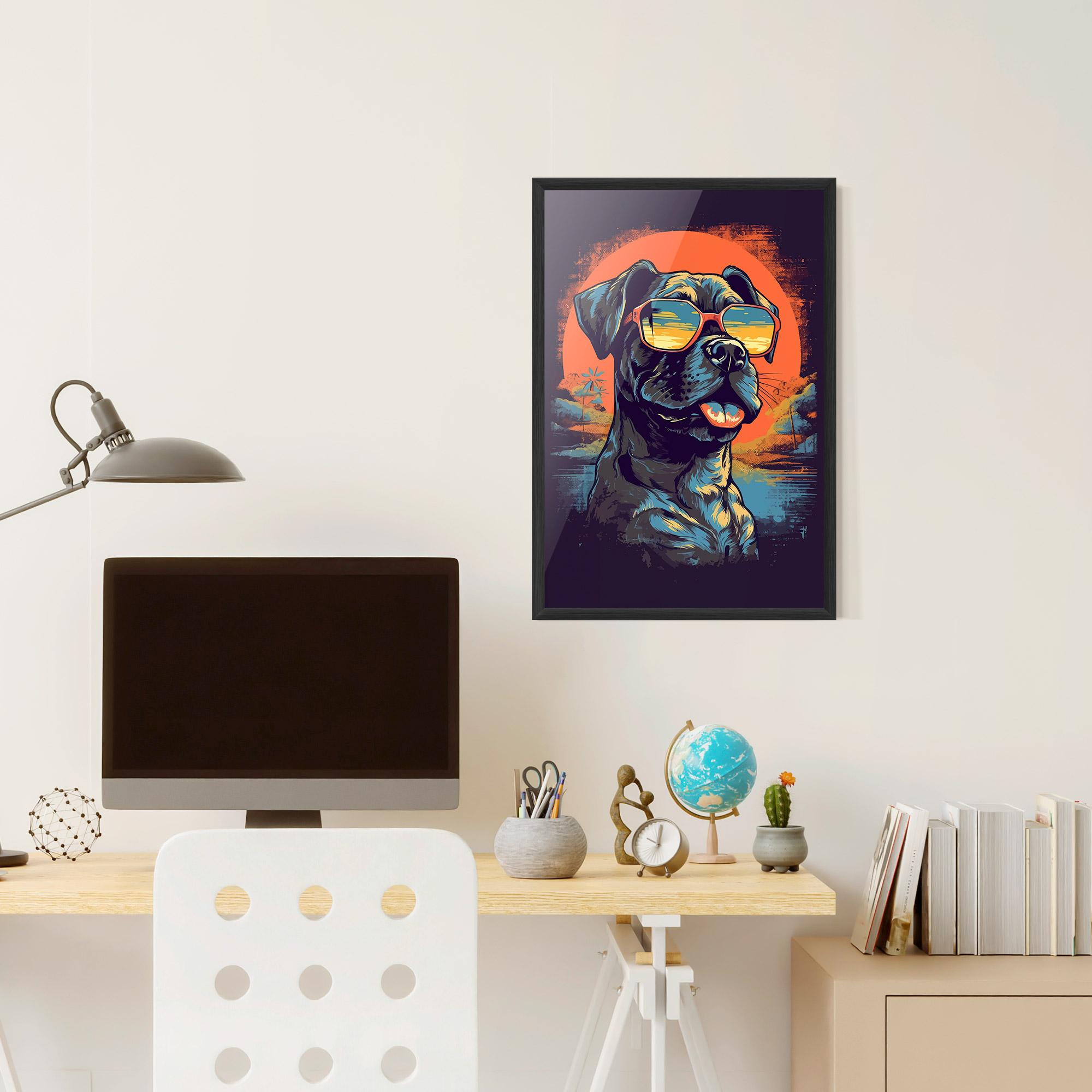 Gerahmte Poster Sunset Dog mockup 6