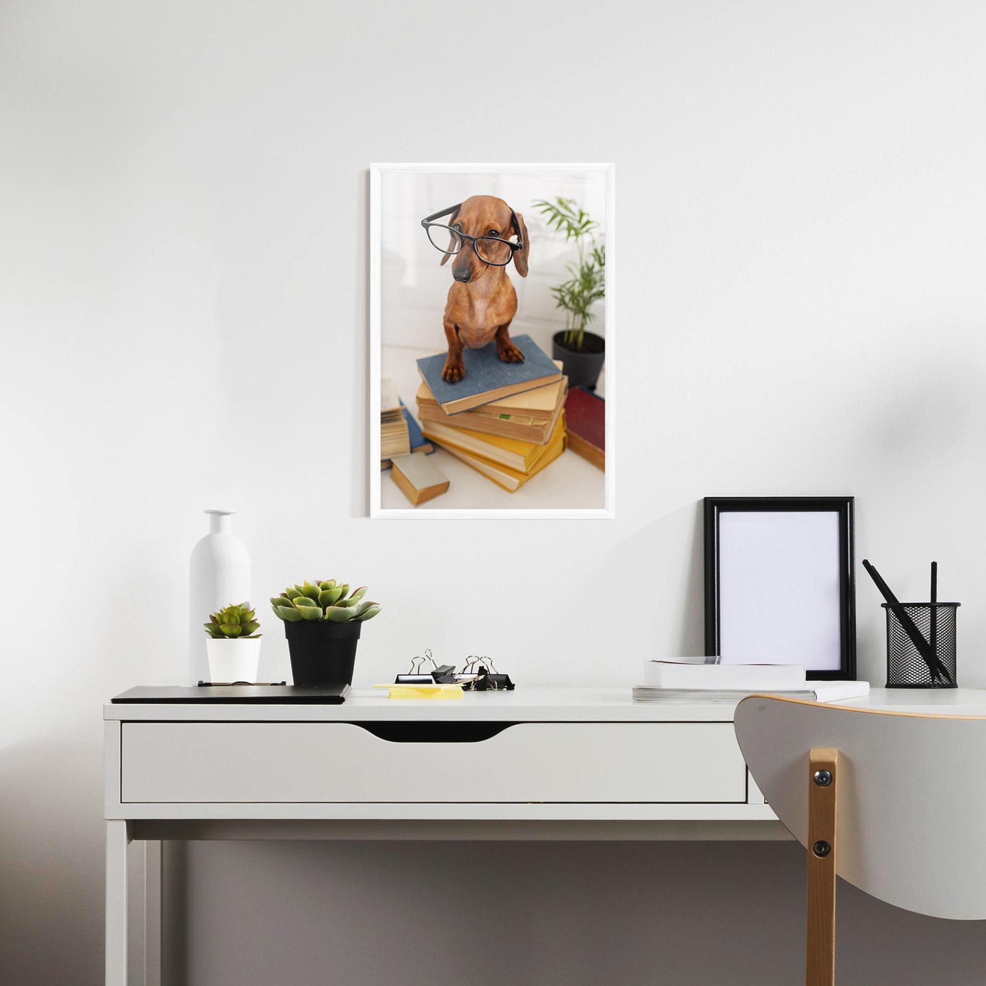 Gerahmte Poster Books Cute Dog mockup 7
