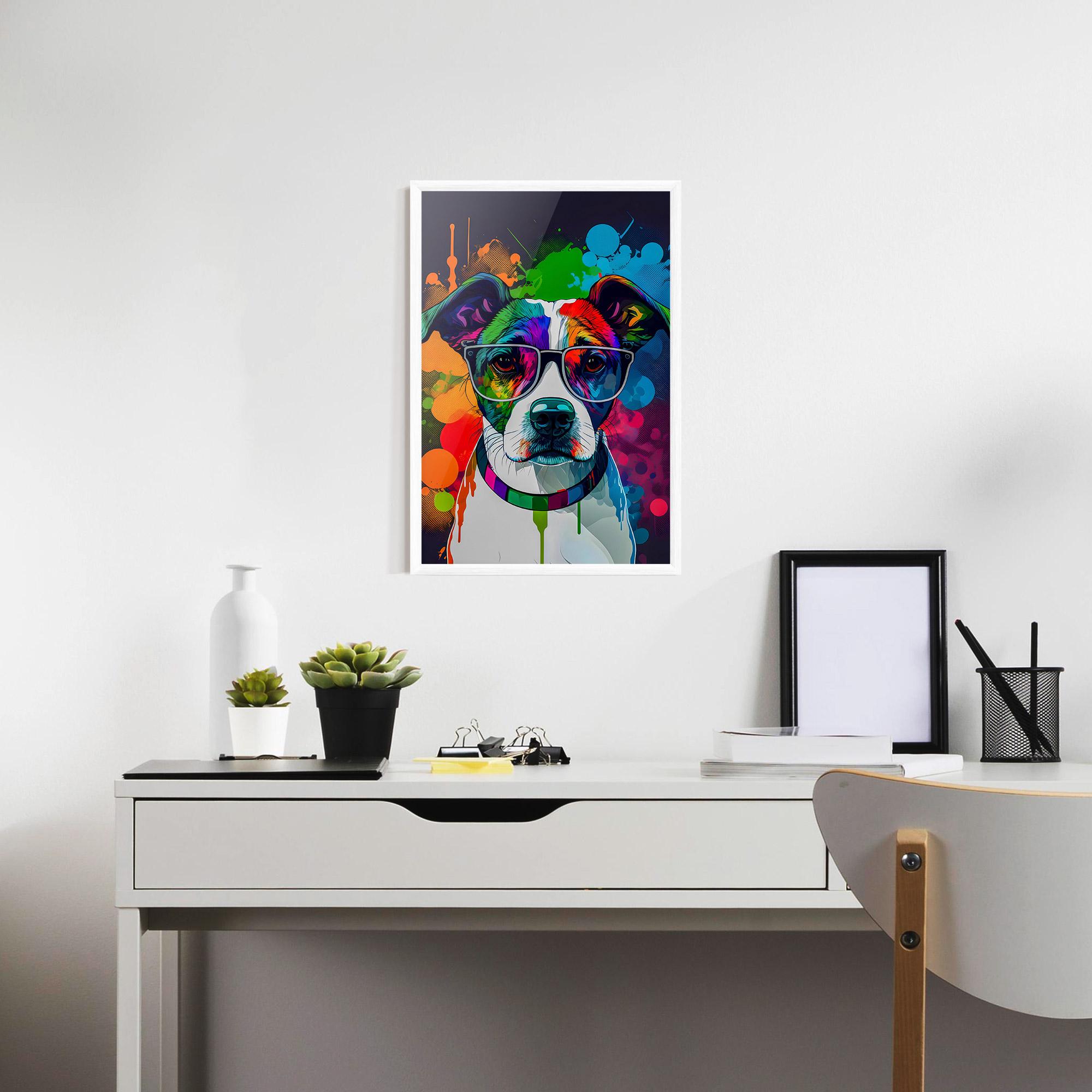 Gerahmte Poster Colorful Dog mockup 7