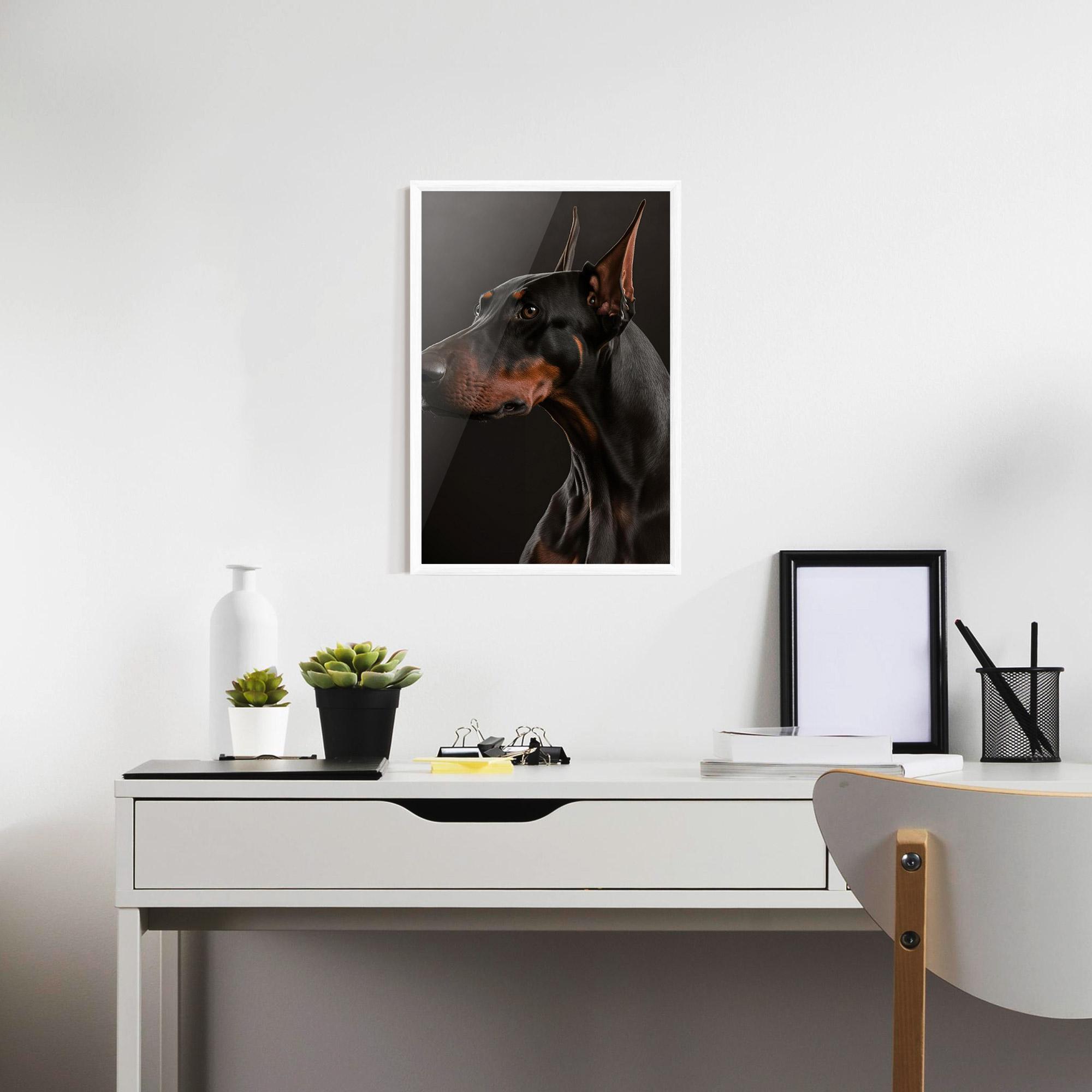 Gerahmte Poster Doberman Dog Portrait mockup 7