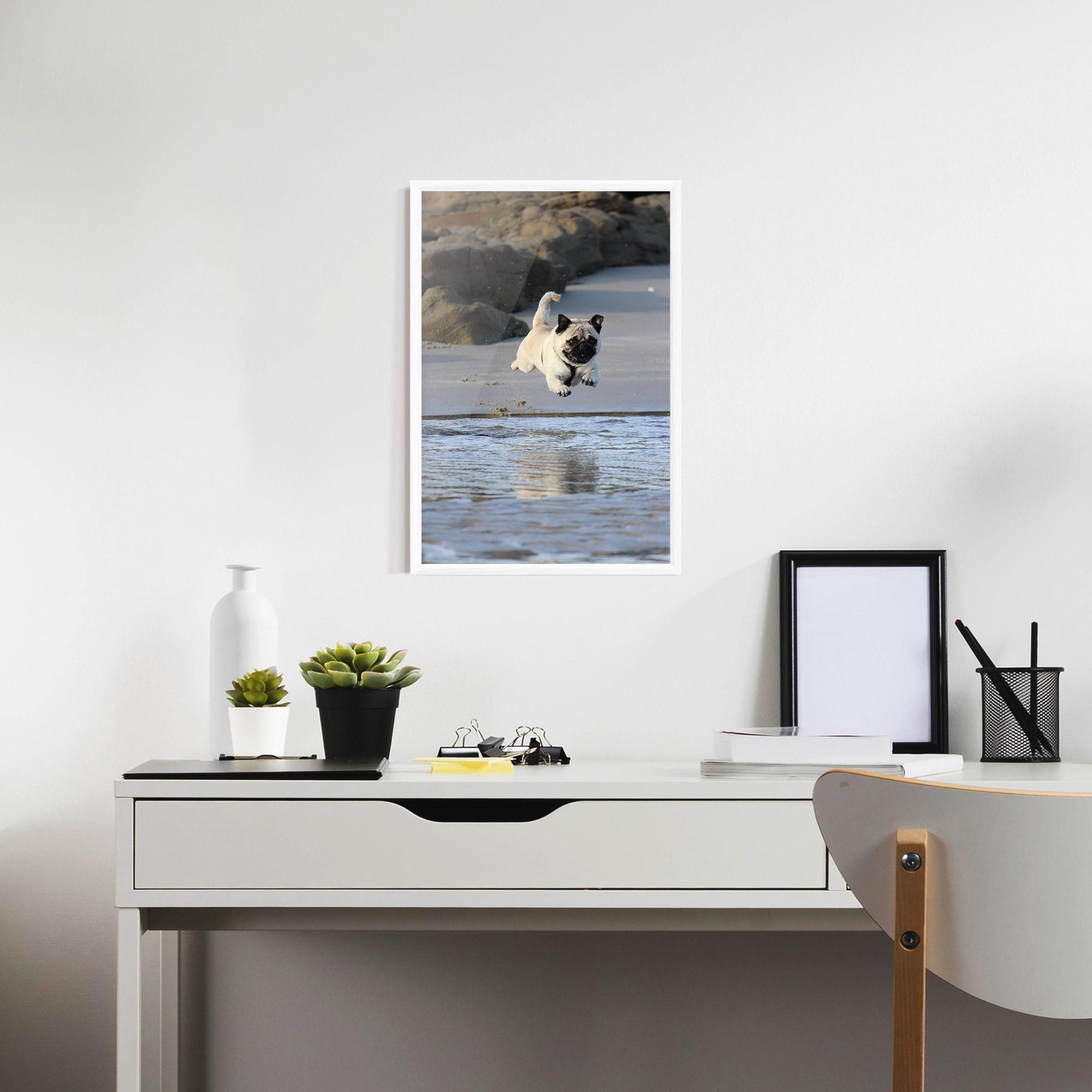 Gerahmte Poster Water Pug mockup 7
