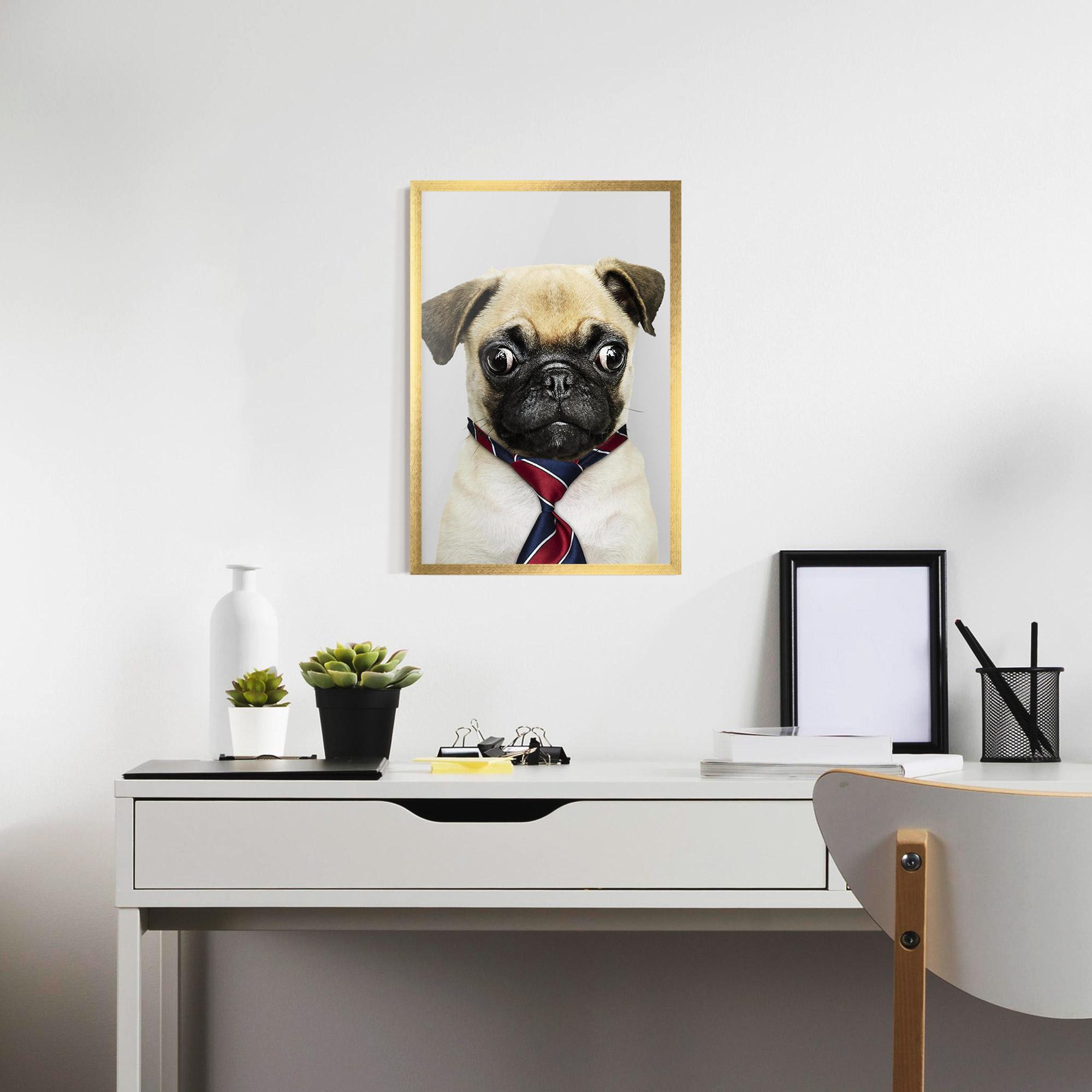 Gerahmte Poster Business Pug mockup 7