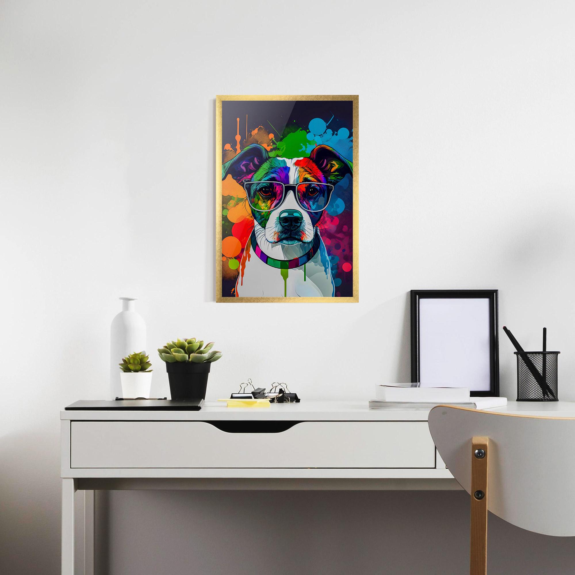 Gerahmte Poster Colorful Dog mockup 7