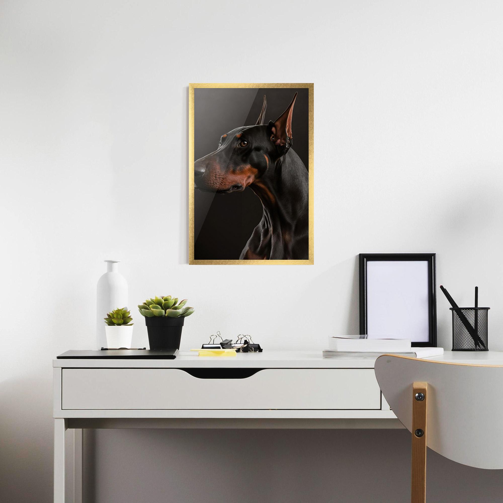 Gerahmte Poster Doberman Dog Portrait mockup 7