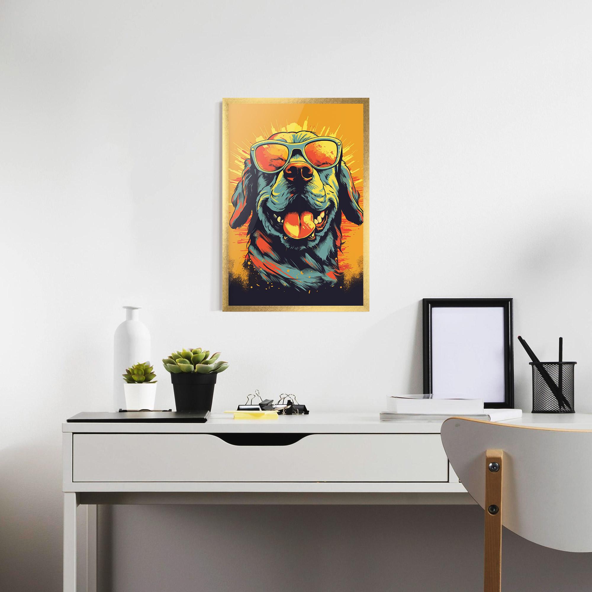 Gerahmte Poster Sunglasses Dog mockup 7