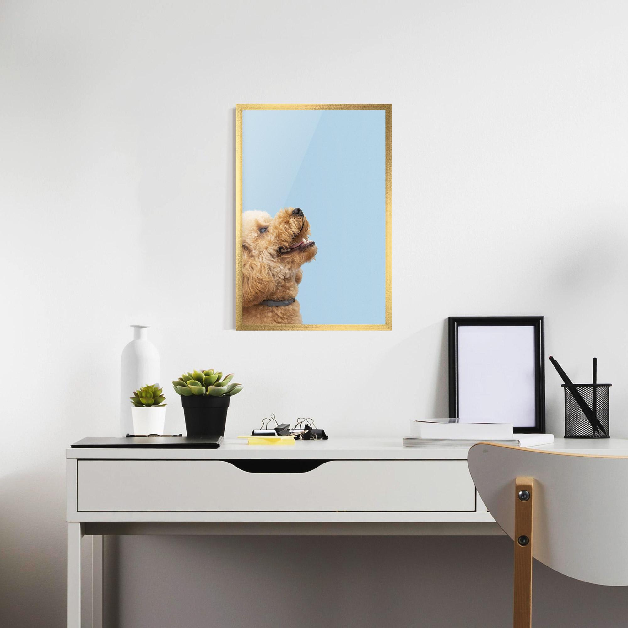 Gerahmte Poster Yellow Cute Dog mockup 7