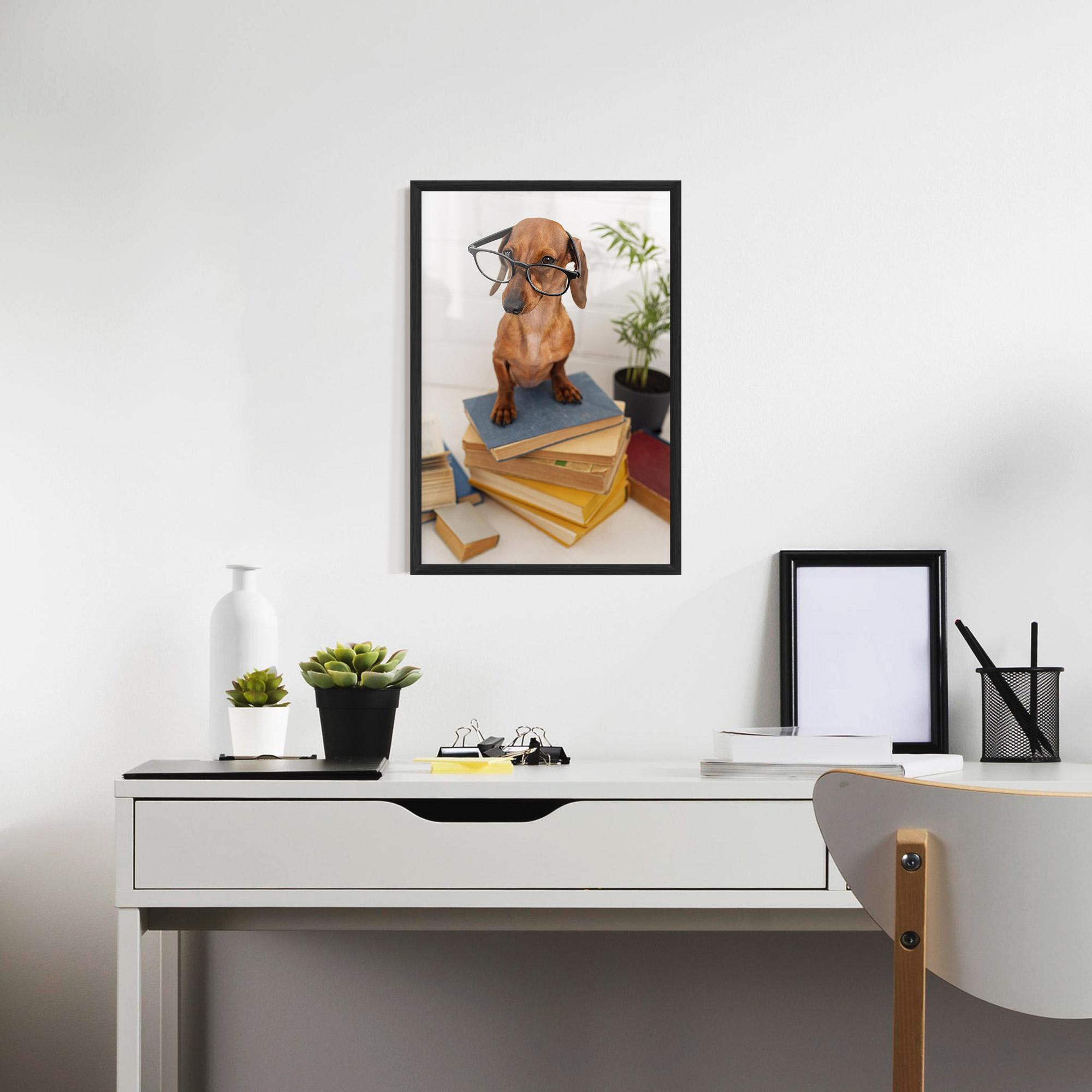 Gerahmte Poster Books Cute Dog mockup 7