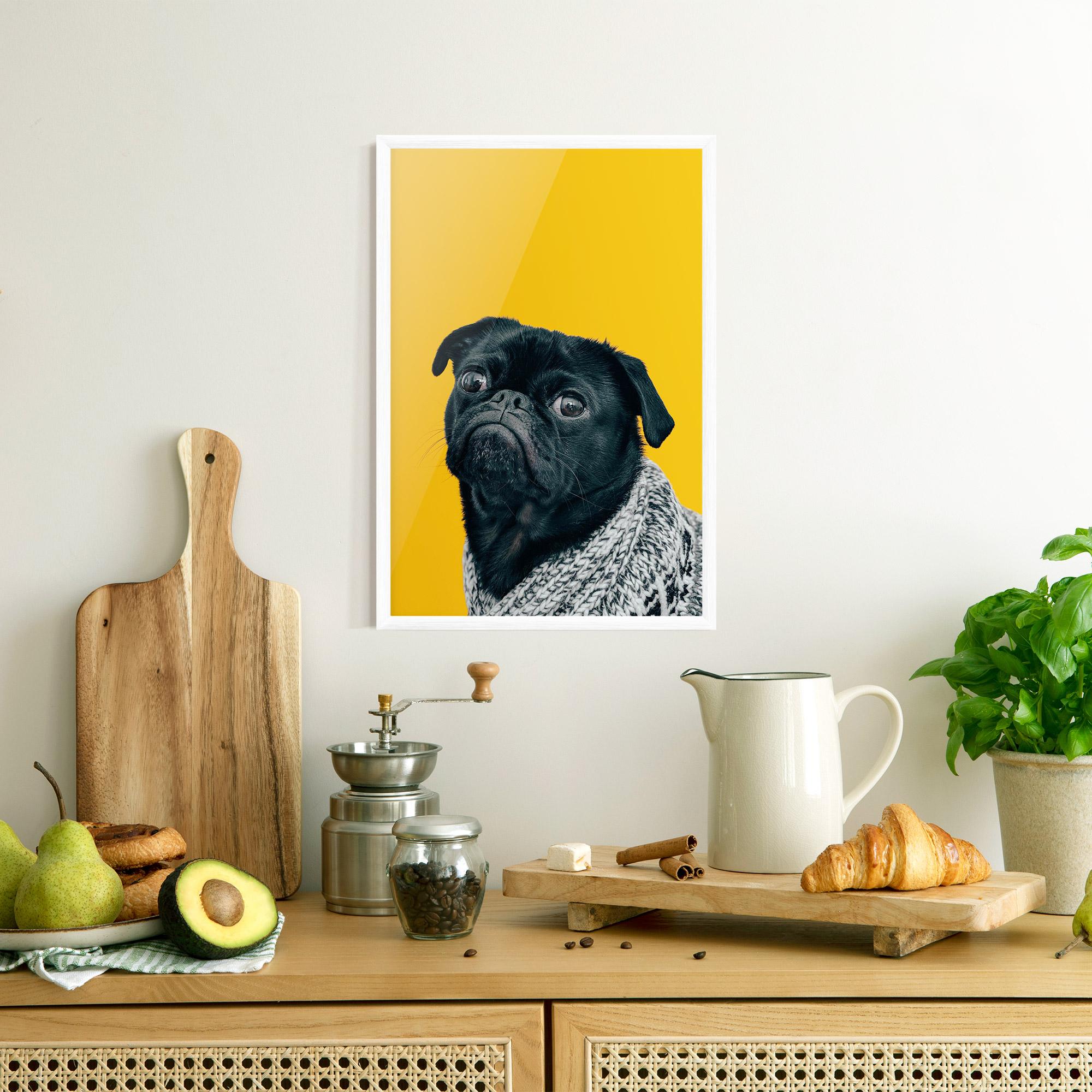 Gerahmte Poster Black Pug mockup 8