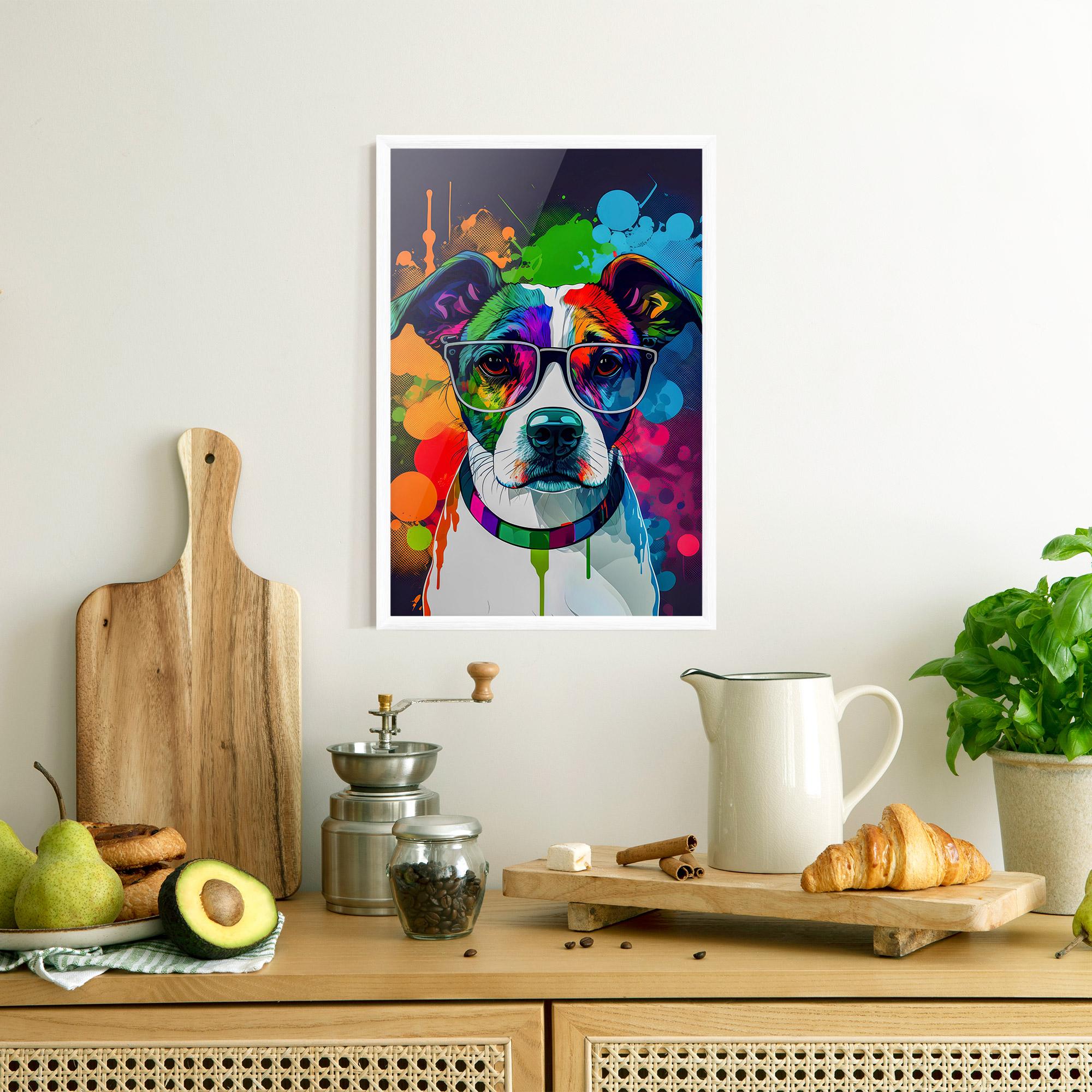 Gerahmte Poster Colorful Dog mockup 8