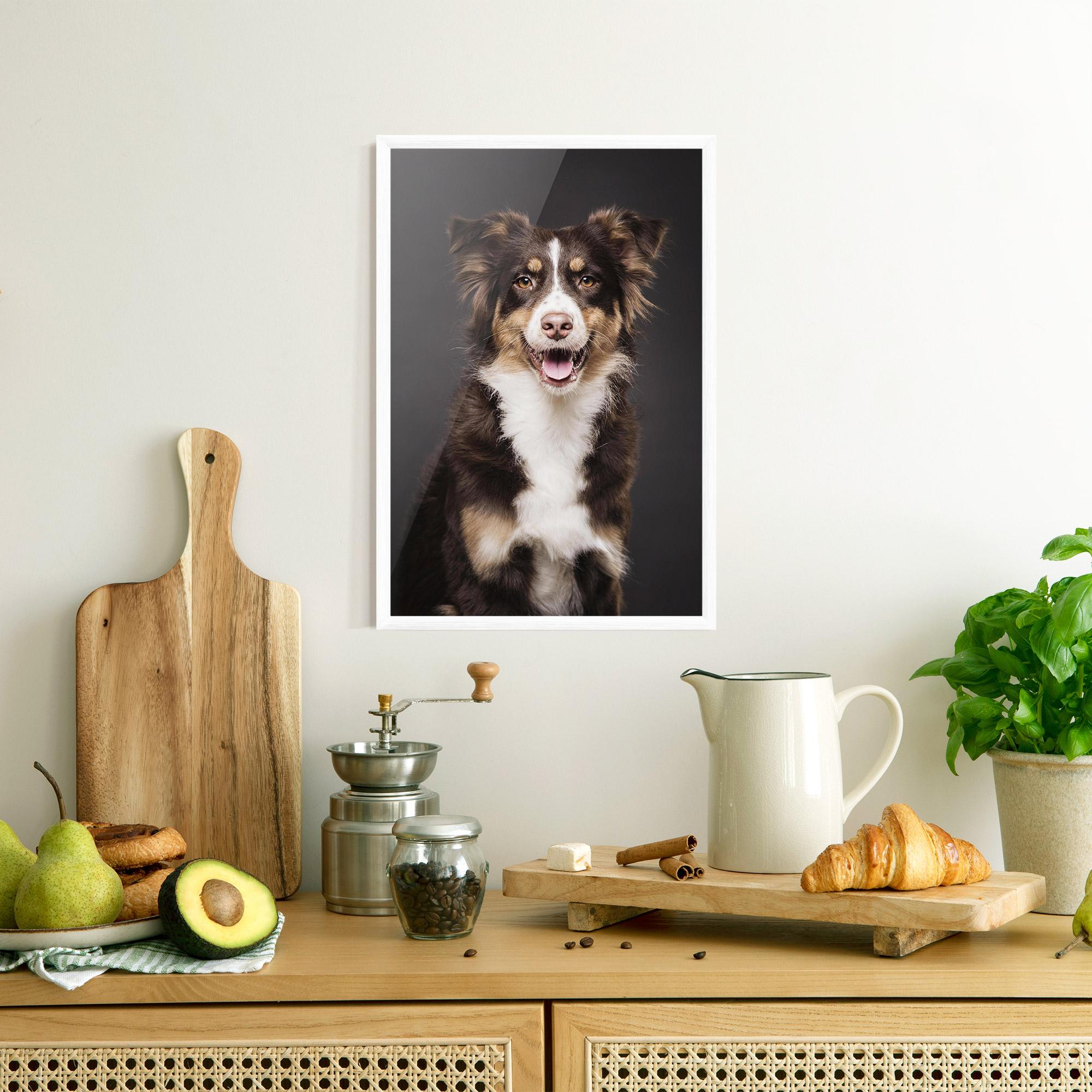 Gerahmte Poster Cute Dog Sitting mockup 8