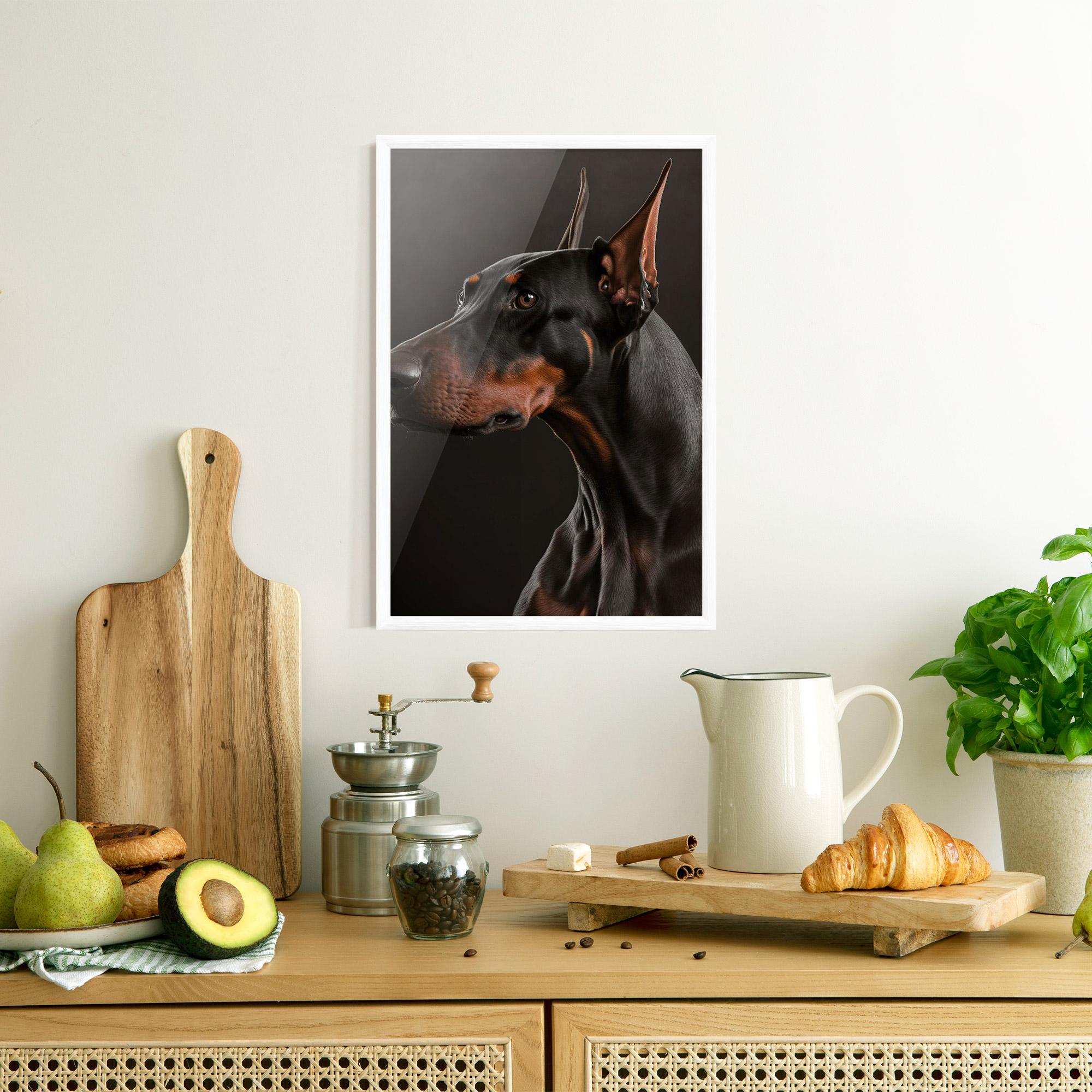 Gerahmte Poster Doberman Dog Portrait mockup 8