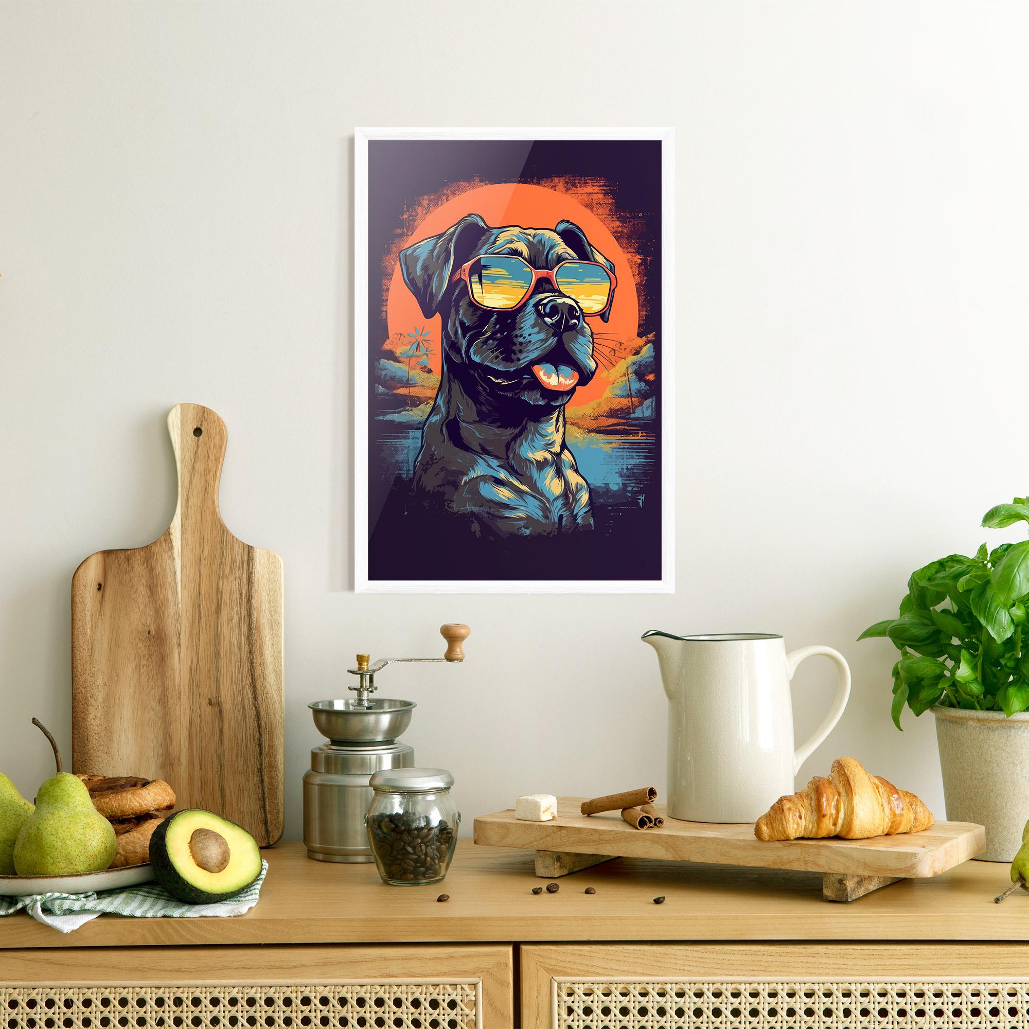 Gerahmte Poster Sunset Dog mockup 8