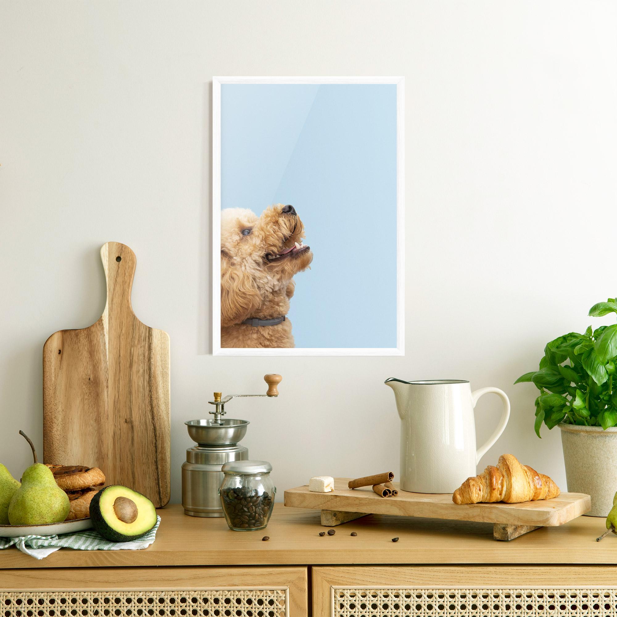 Gerahmte Poster Yellow Cute Dog mockup 8