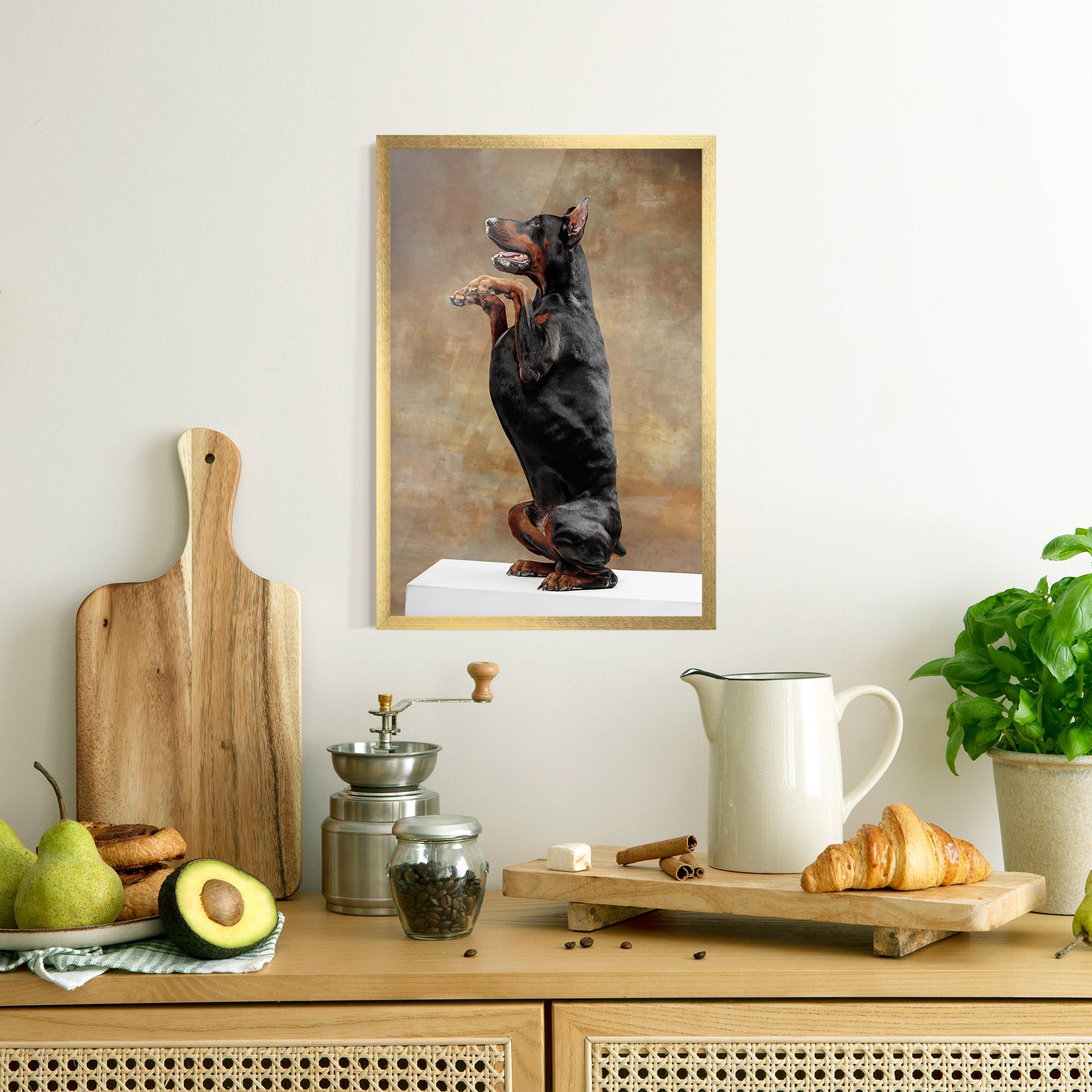 Gerahmte Poster Doberman Standing mockup 8