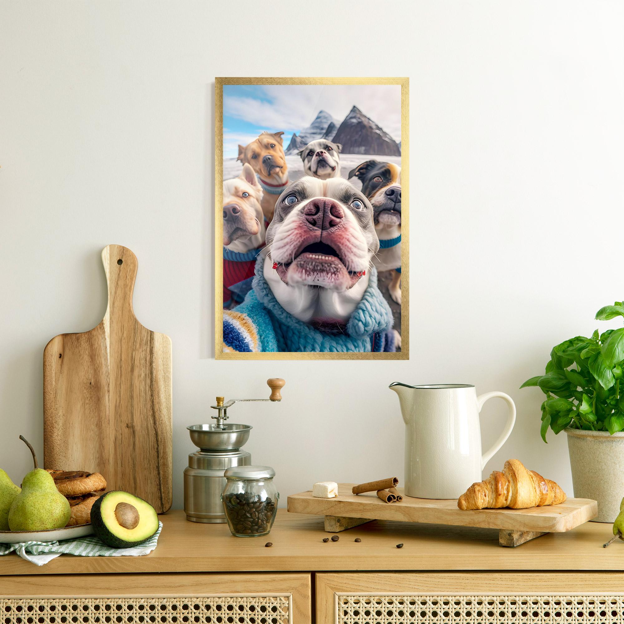 Gerahmte Poster Dogs Selfie Group mockup 8