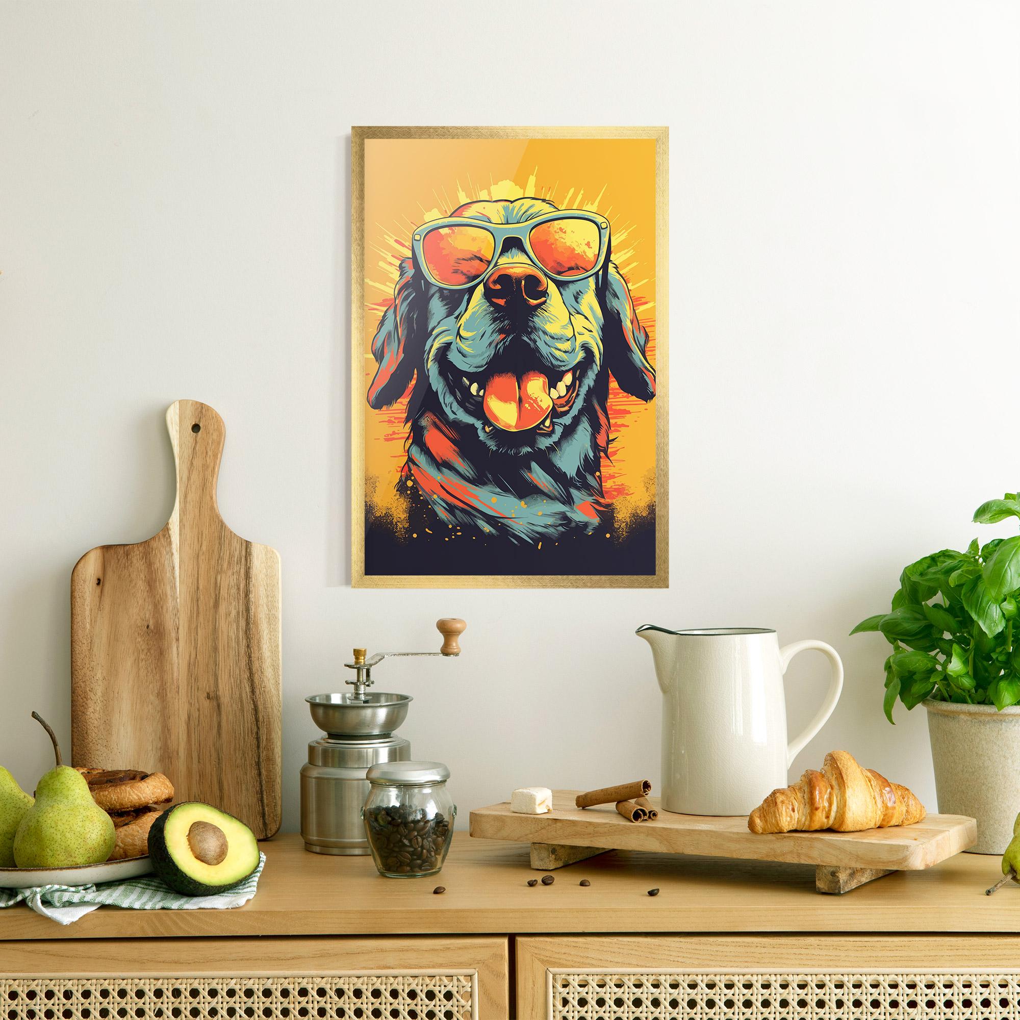 Gerahmte Poster Sunglasses Dog mockup 8