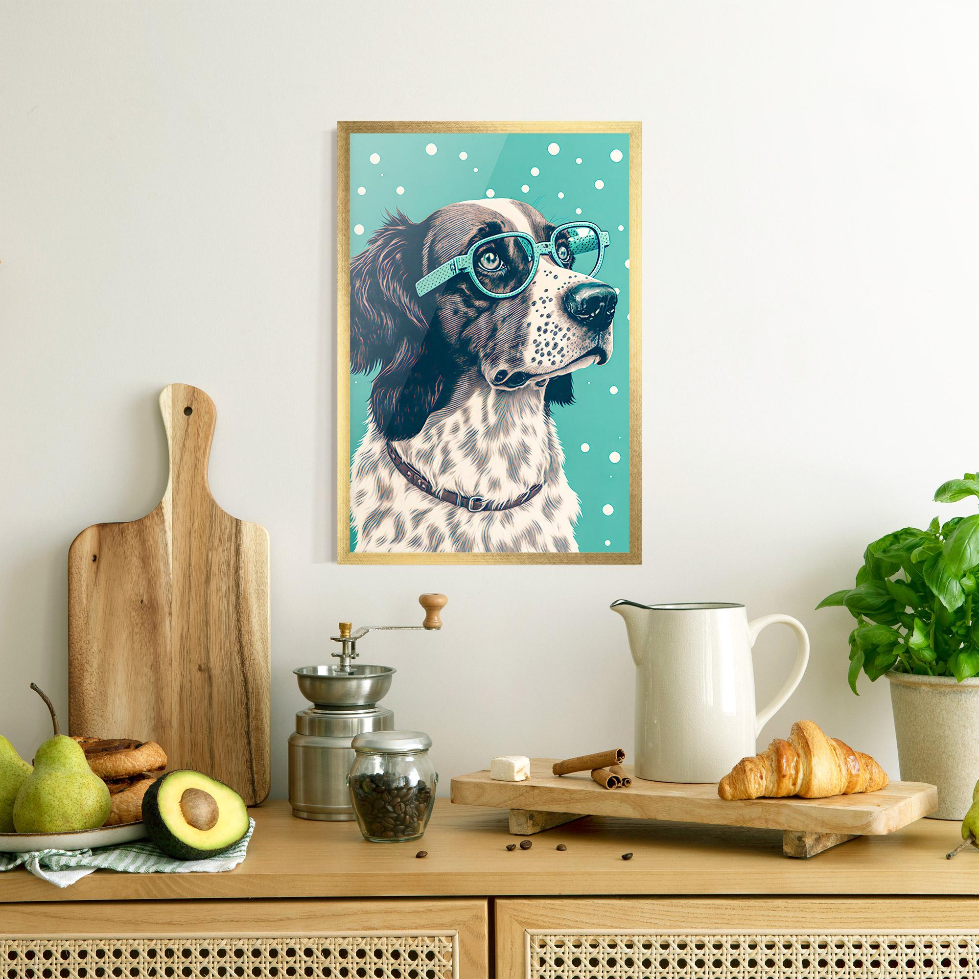 Gerahmte Poster Vintage Dog mockup 8
