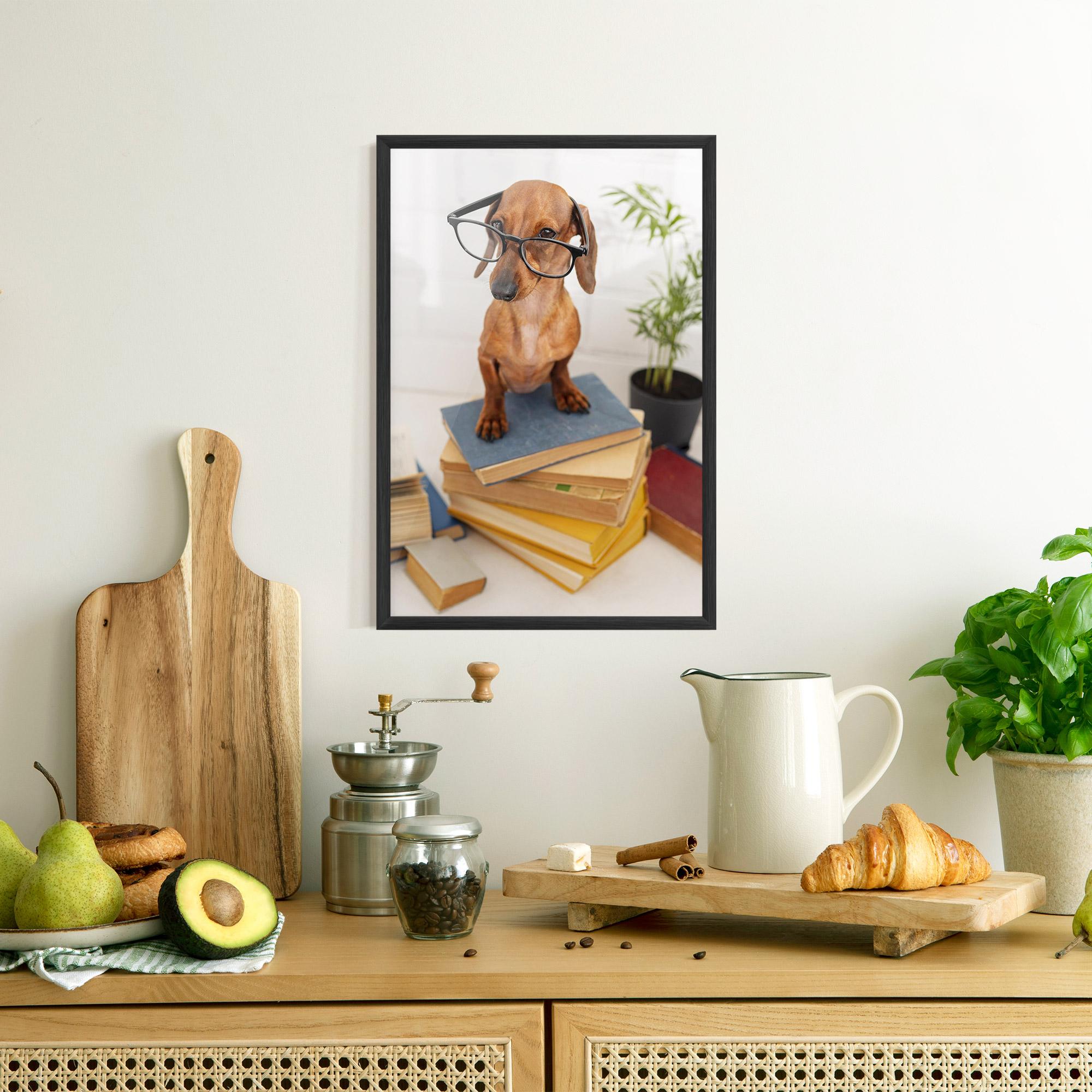 Gerahmte Poster Books Cute Dog mockup 8