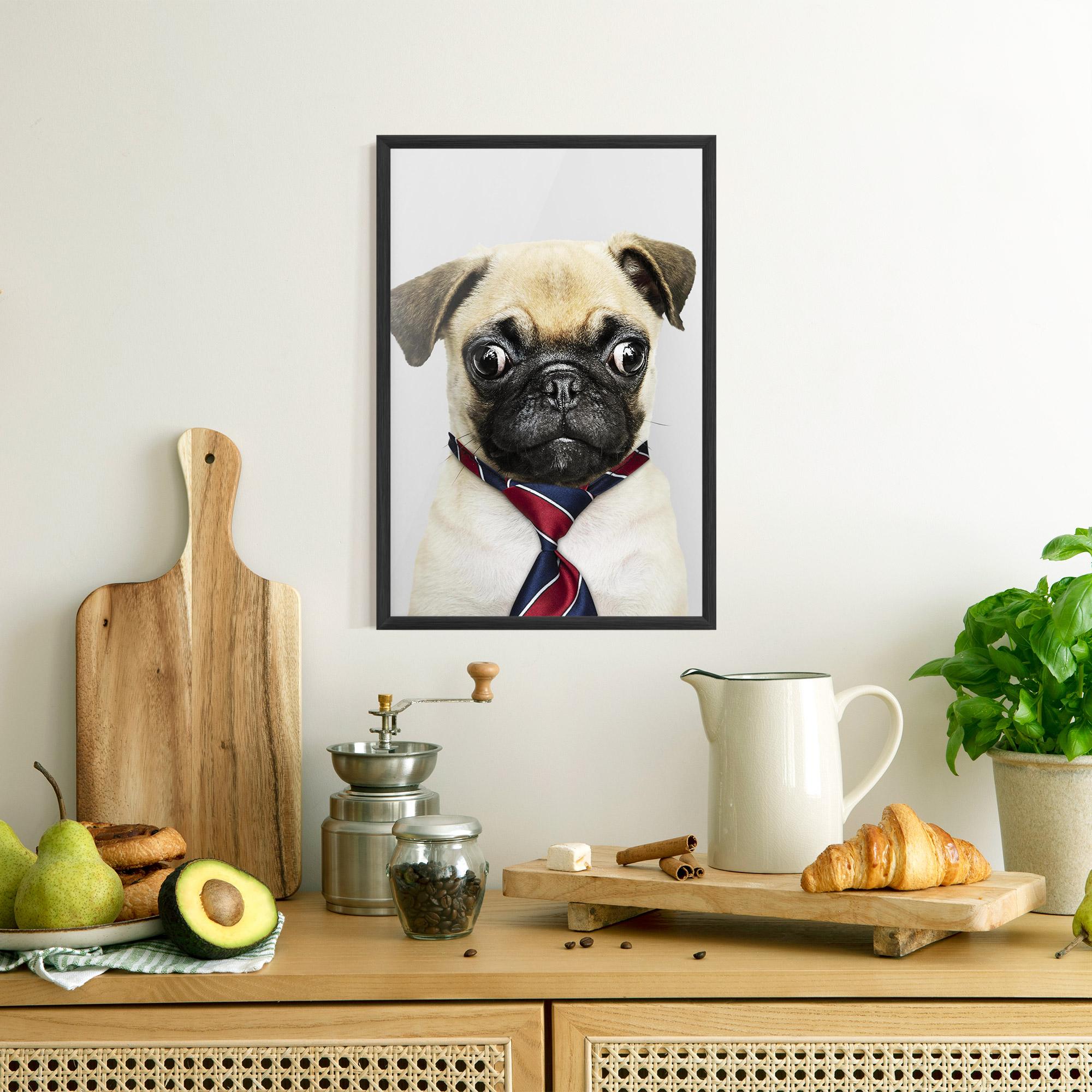 Gerahmte Poster Business Pug mockup 8