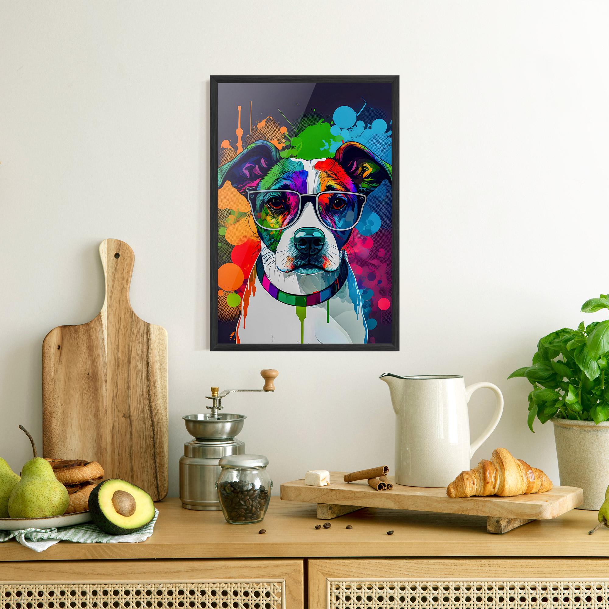 Gerahmte Poster Colorful Dog mockup 8