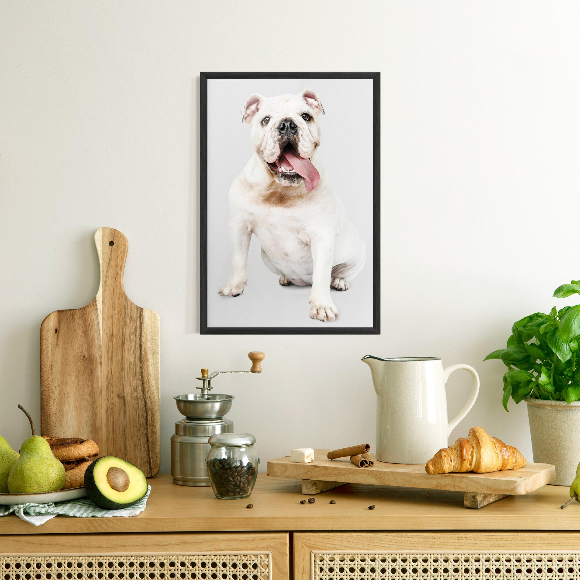Gerahmte Poster Happy White Dog mockup 8