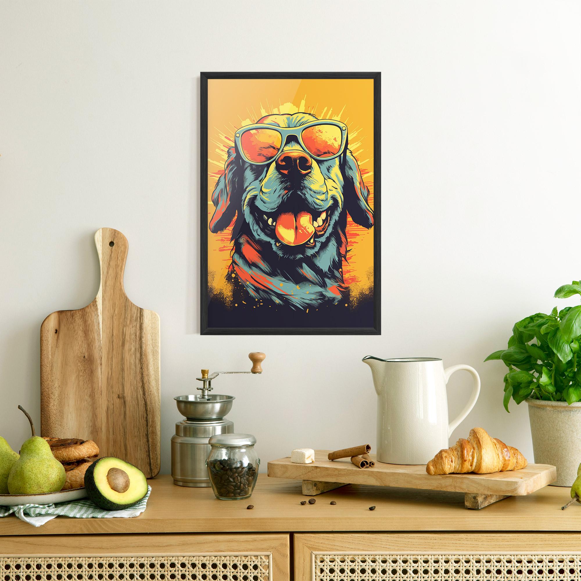Gerahmte Poster Sunglasses Dog mockup 8
