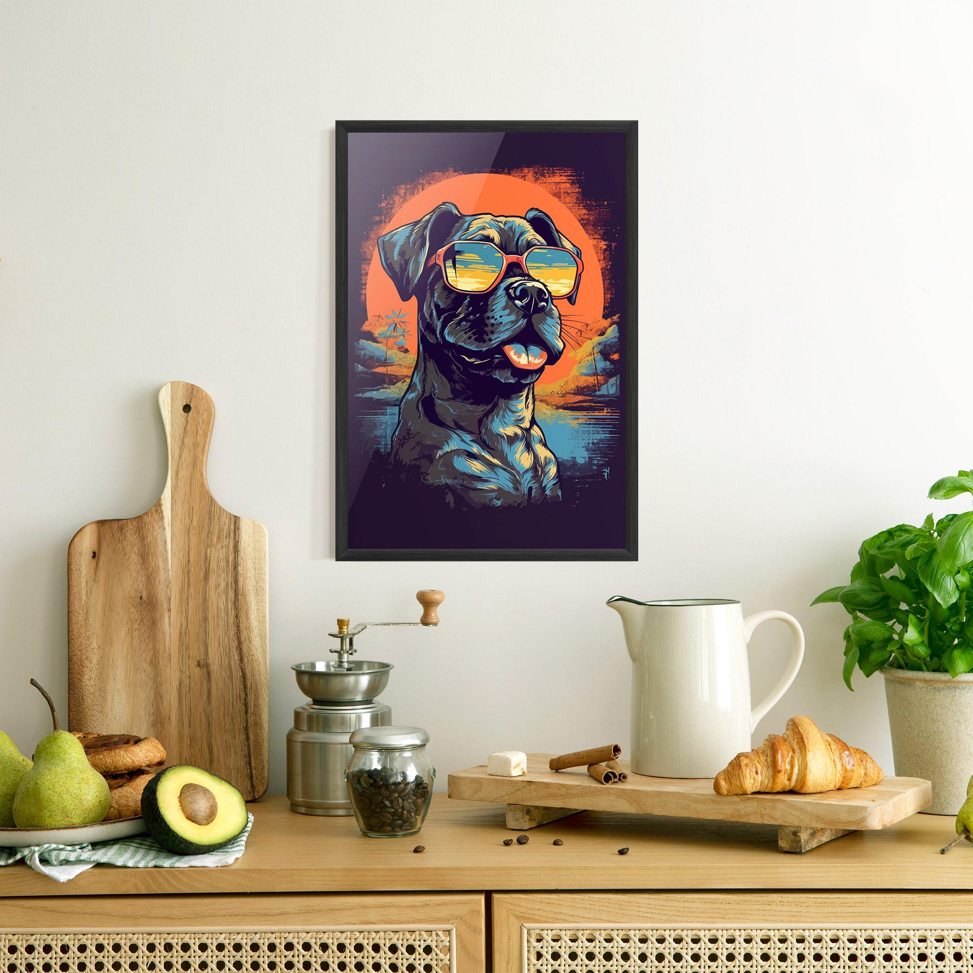 Gerahmte Poster Sunset Dog mockup 8