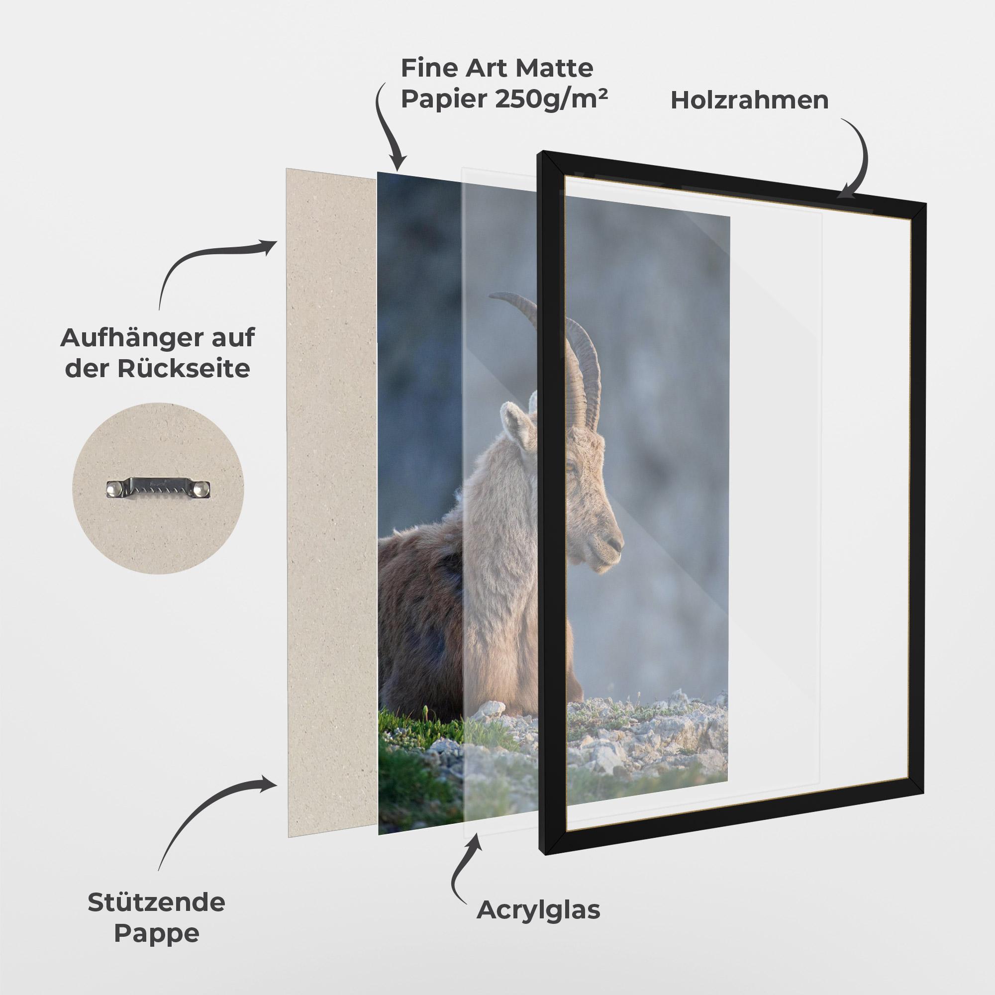 Gerahmte Poster Mountain Goat mockup 1