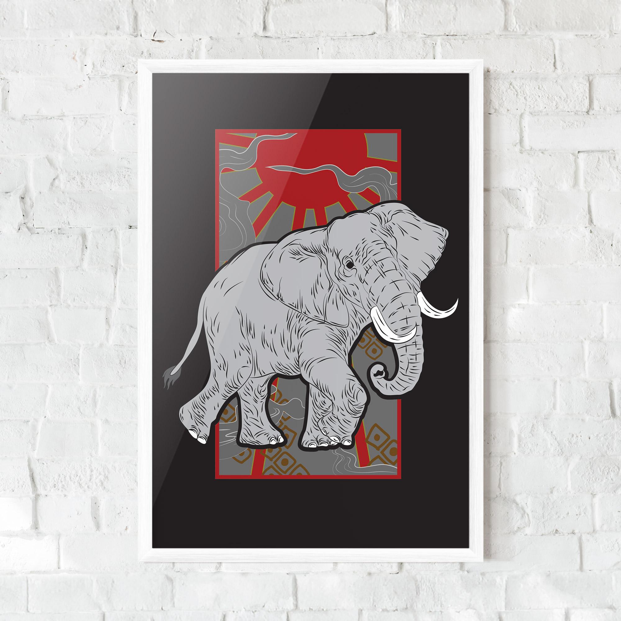 Gerahmte Poster Asian Elephant mockup 0