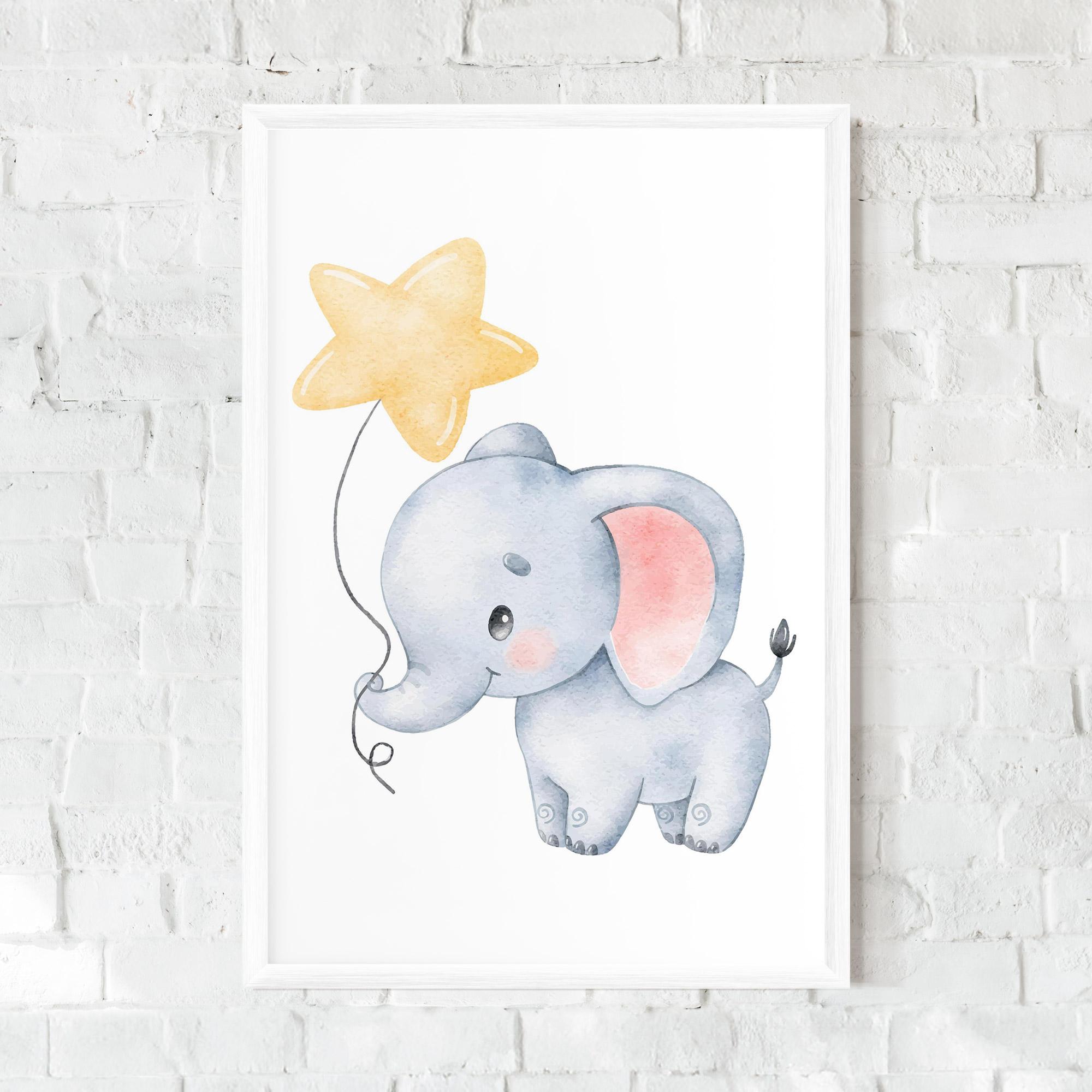 Gerahmte Poster Baby Elephant Kids mockup 0