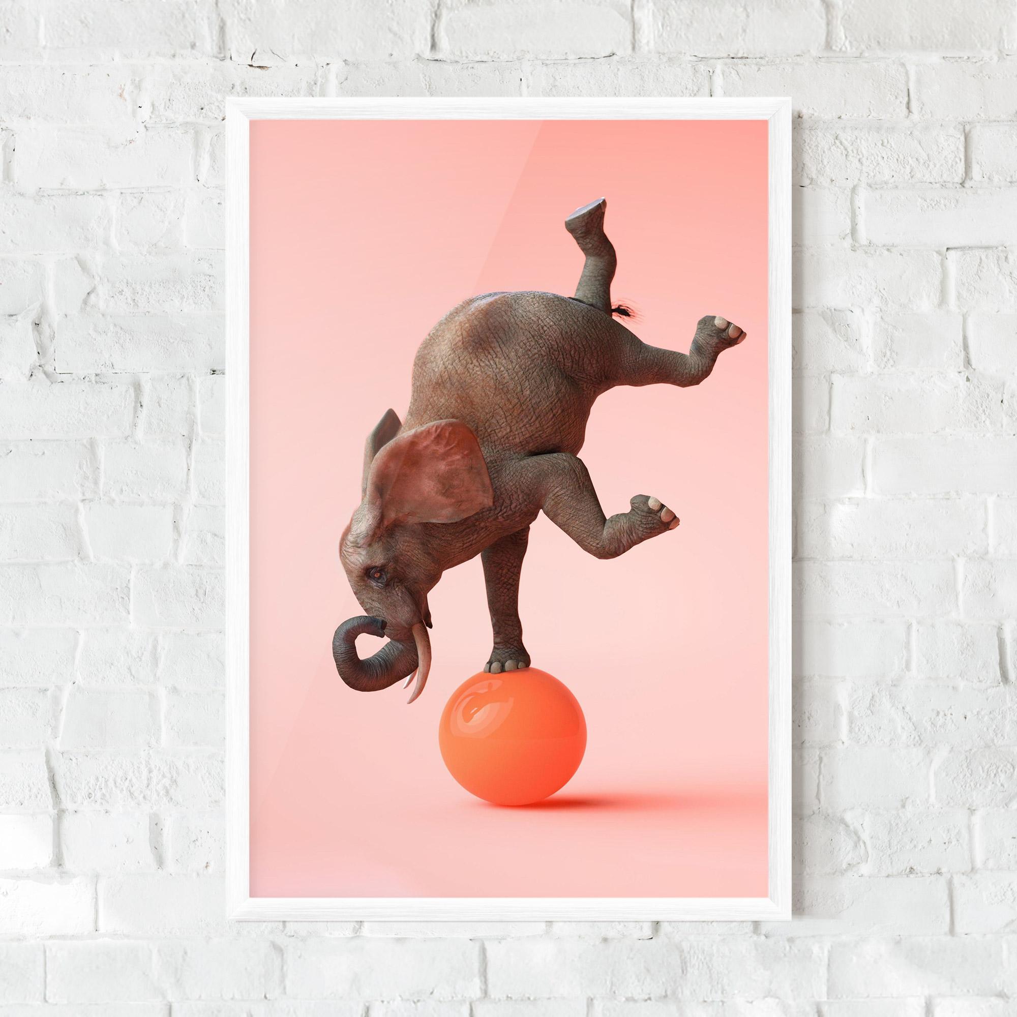 Gerahmte Poster Ball Elephant mockup 0