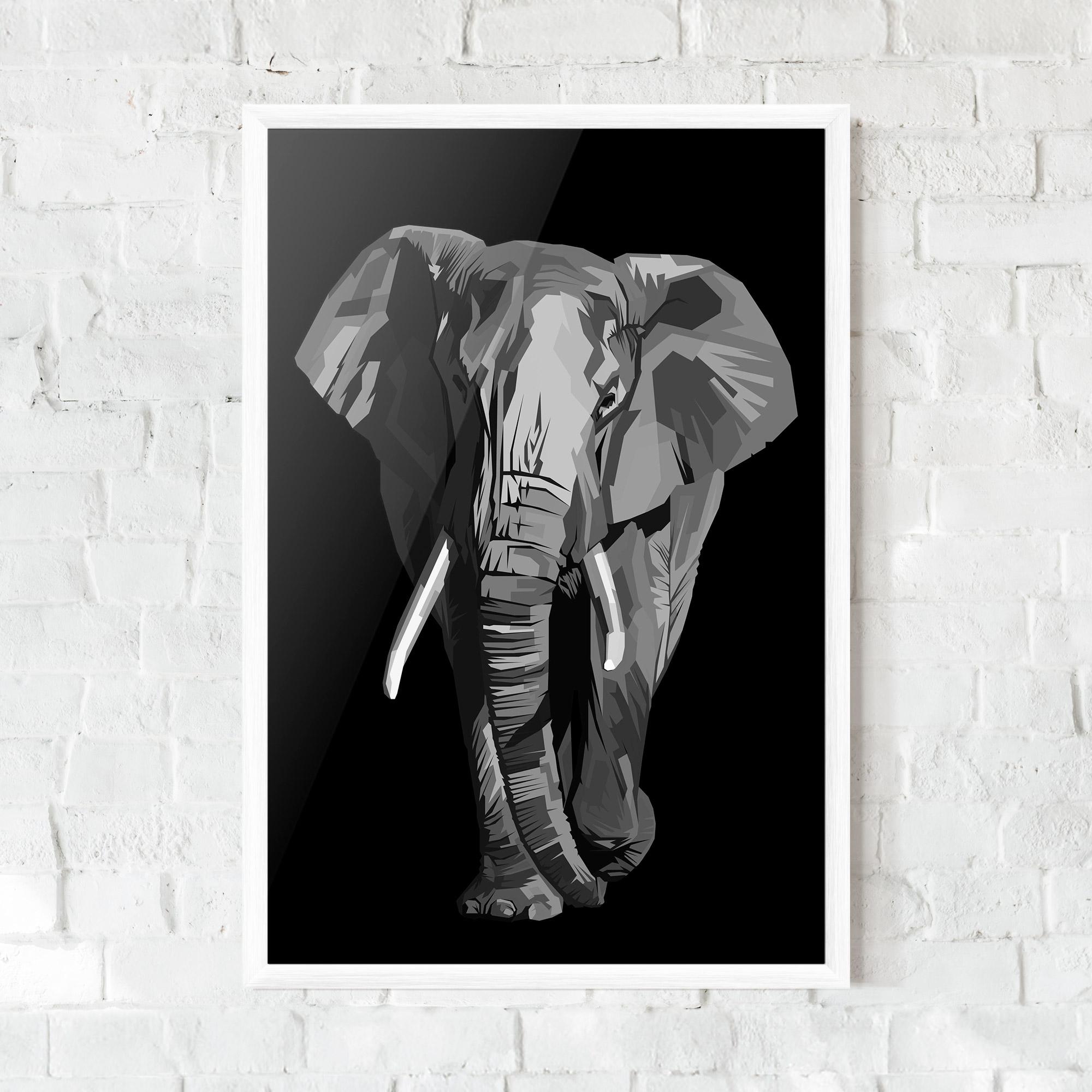 Gerahmte Poster Beautiful Grey Elephant mockup 0