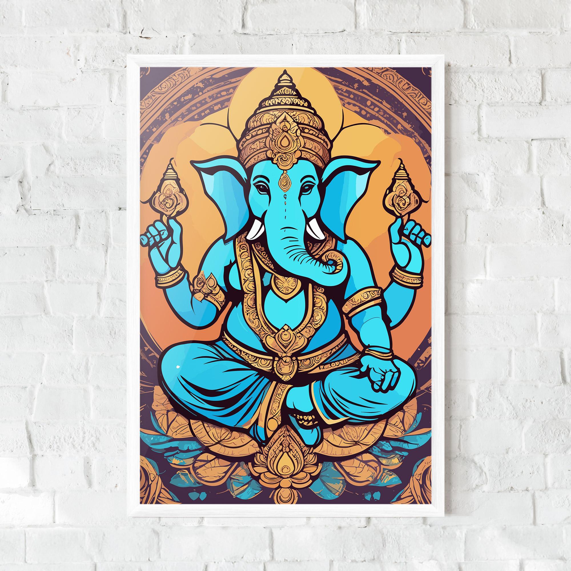 Gerahmte Poster Blue Elephant mockup 0