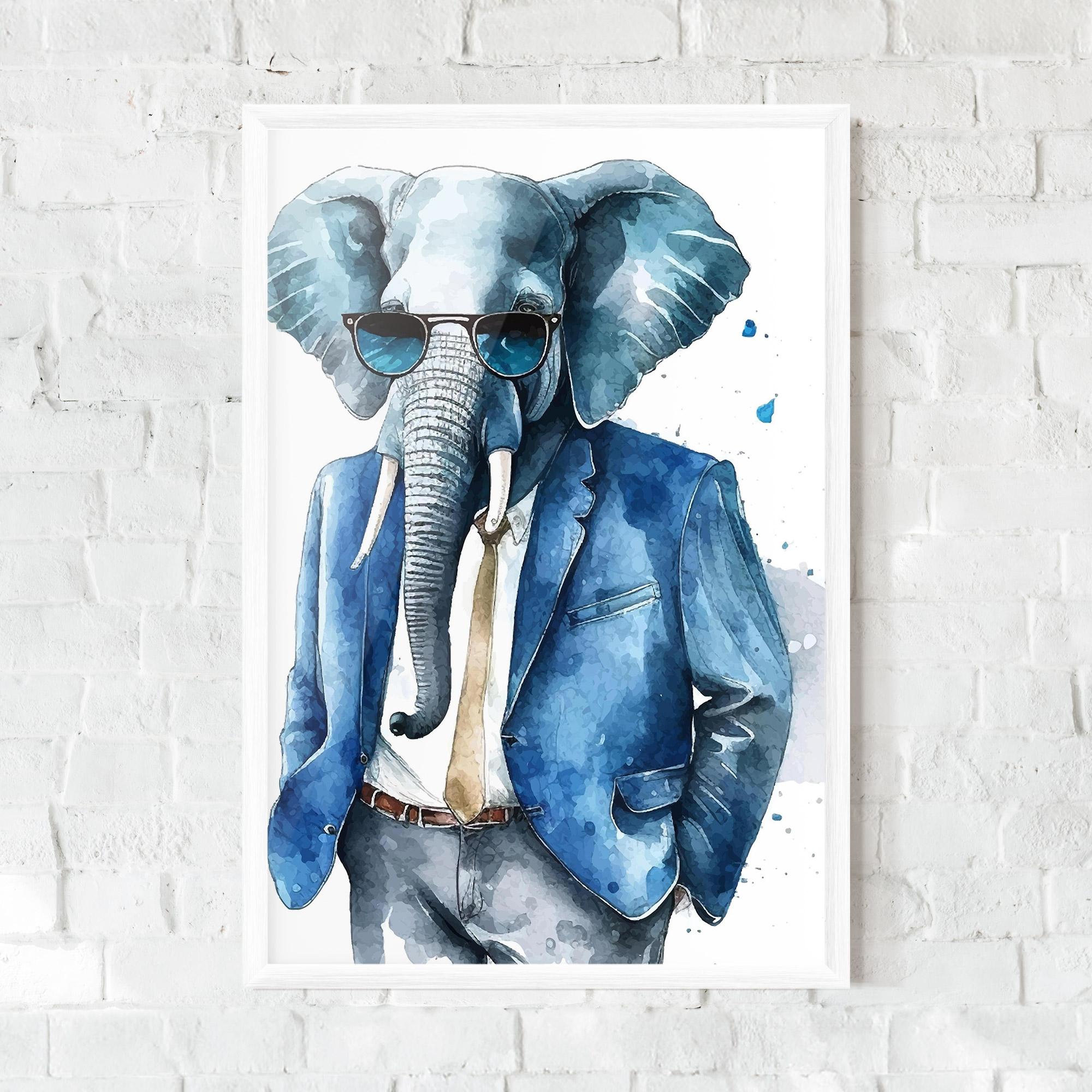 Gerahmte Poster Bussiness Elephant mockup 0