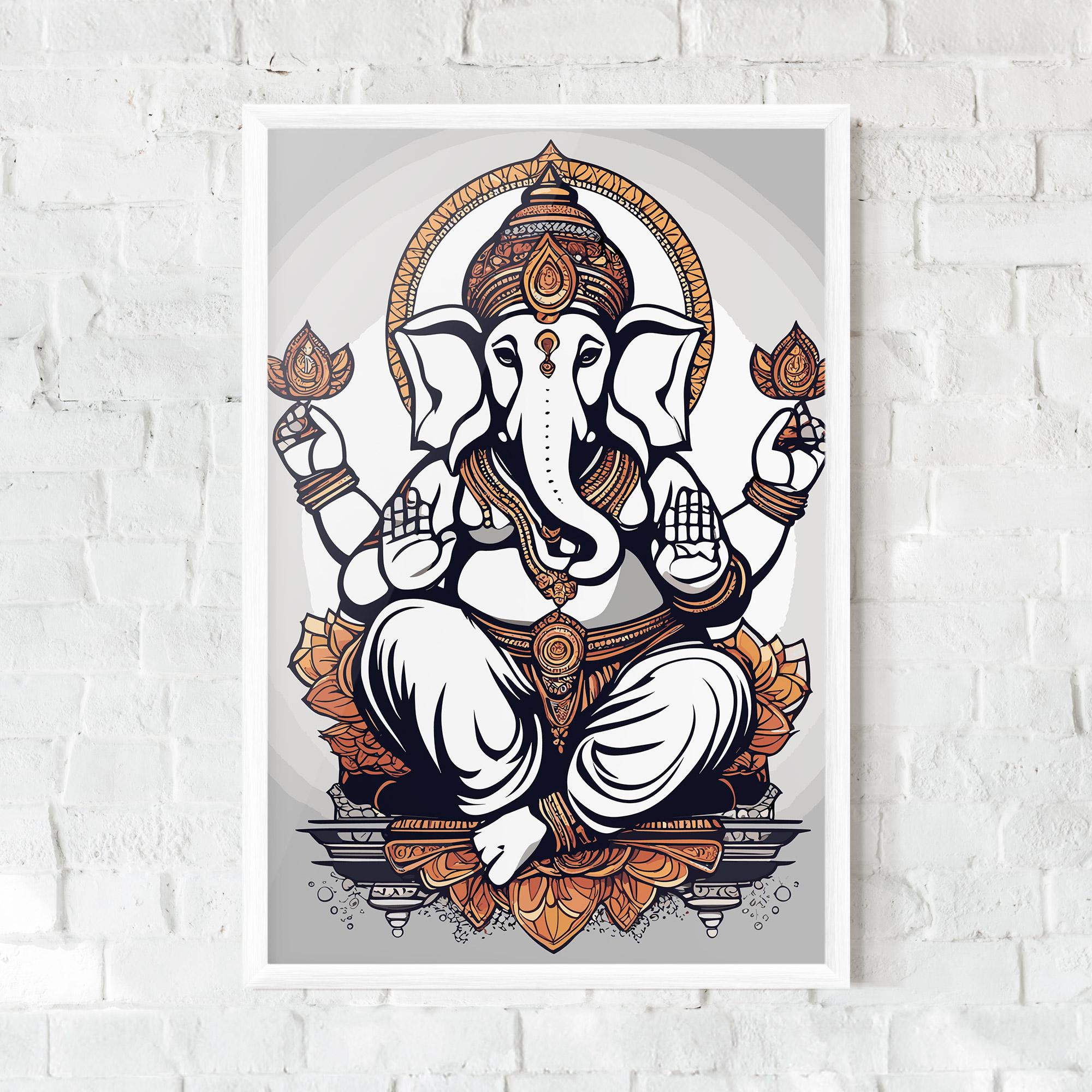 Gerahmte Poster Chaturthi Grey mockup 0