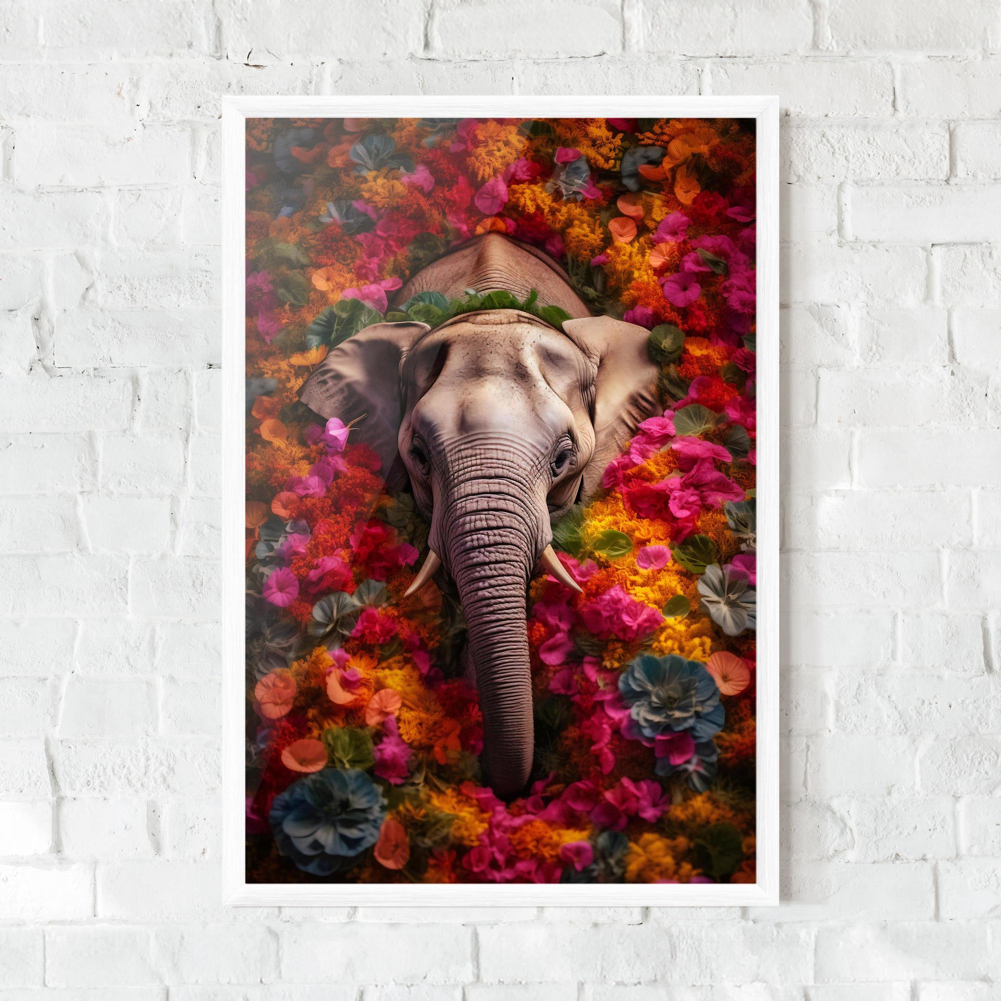 Gerahmte Poster Flower Elephant mockup 0