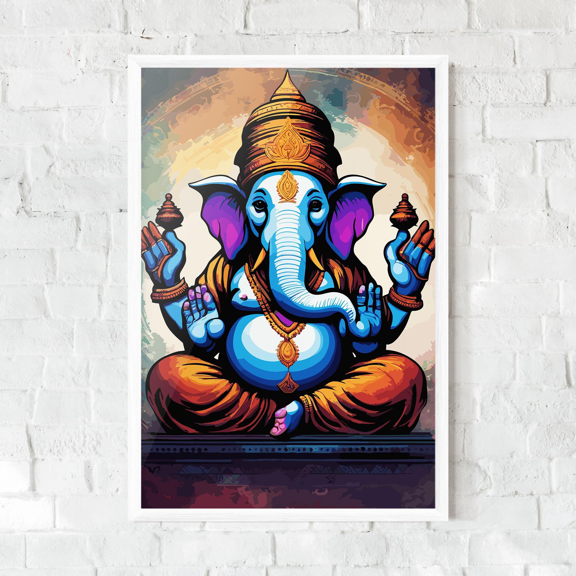 Gerahmte Poster Ganesh Colorful mockup 0