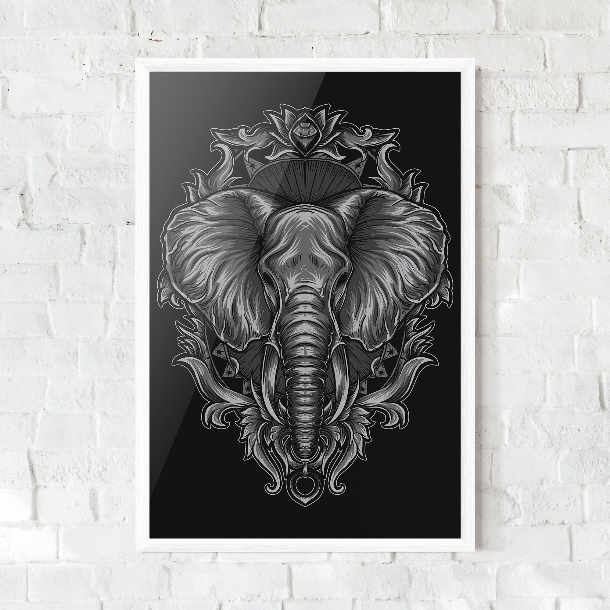 Grey Elephant Head mockup 0