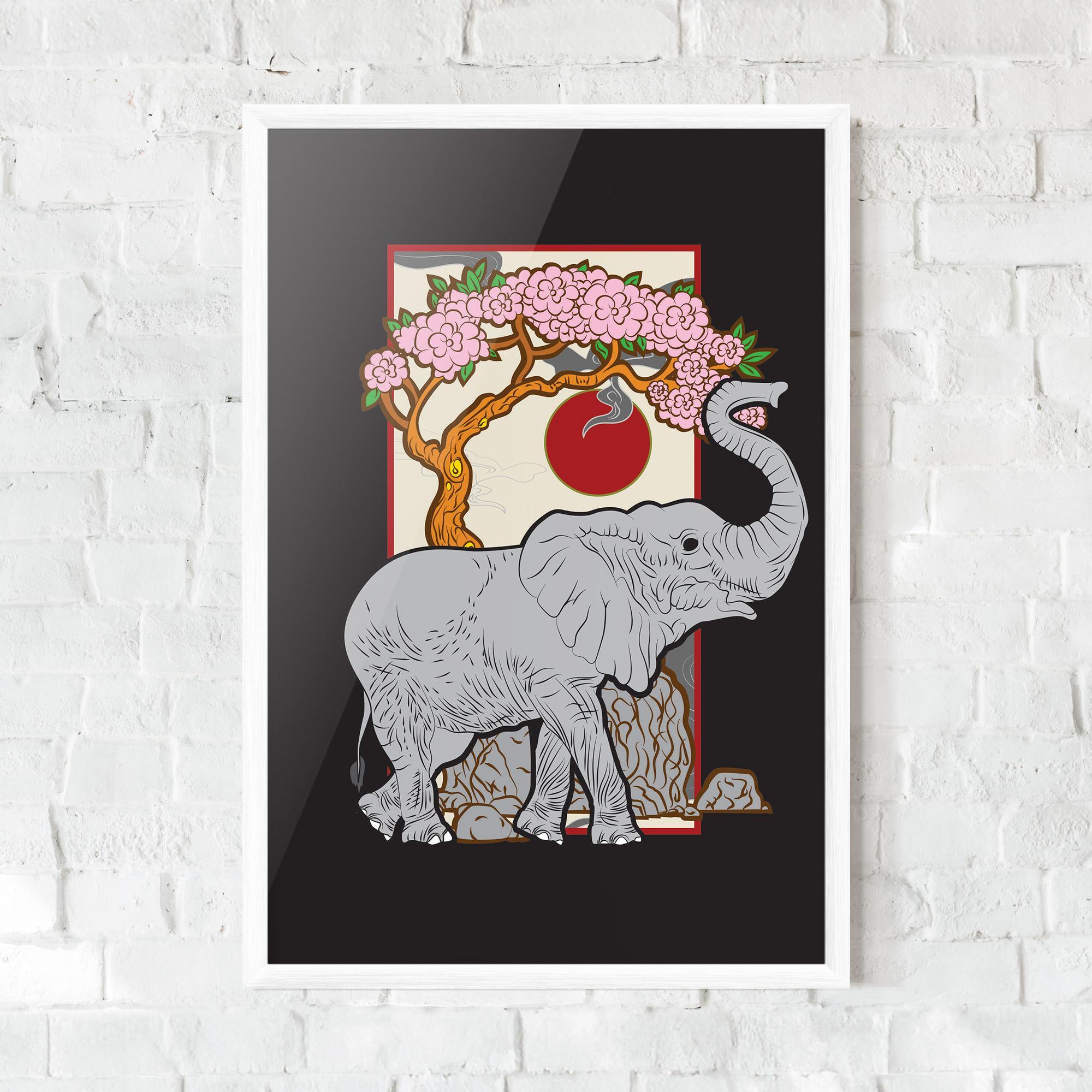 Gerahmte Poster Three Elephant mockup 0