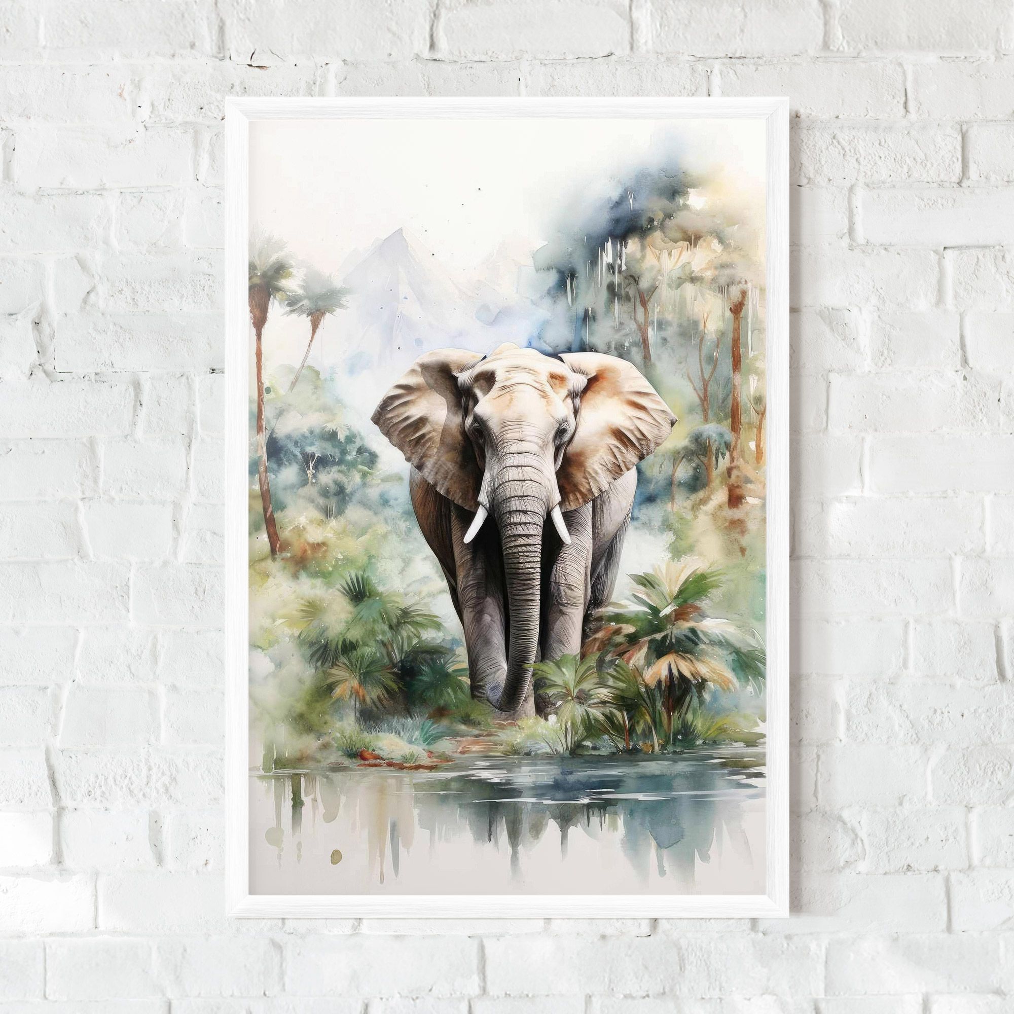 Wild Watercolor Elephant mockup 0
