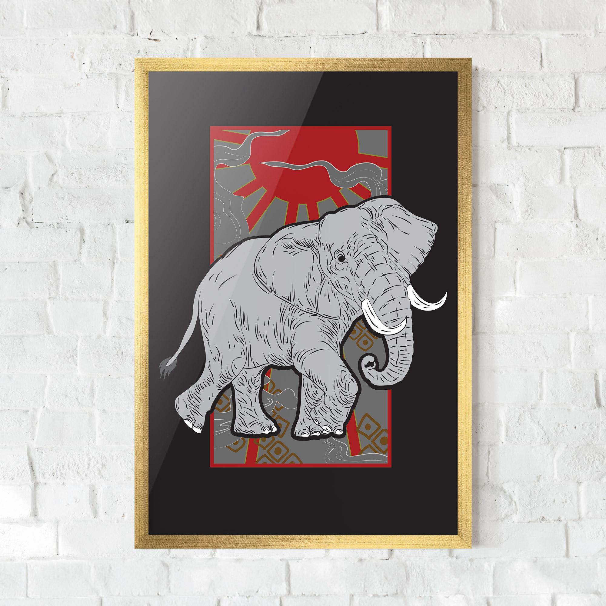 Gerahmte Poster Asian Elephant mockup 0